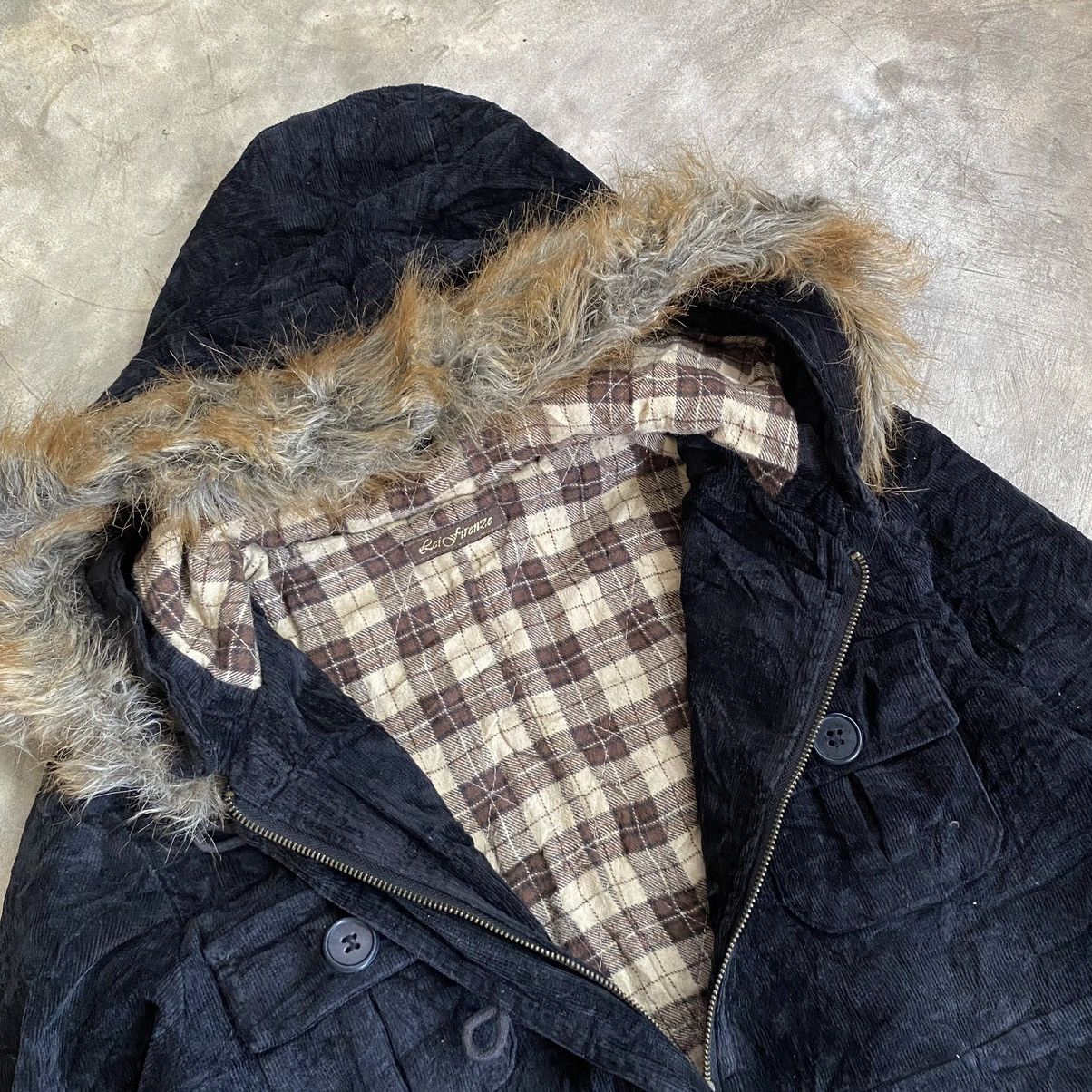 Japanese Brand 2000s Rei Firenze Apocalypse style Corduroy Fur Zip Jacket Size M / US 6-8 / IT 42-44 - 3 Thumbnail