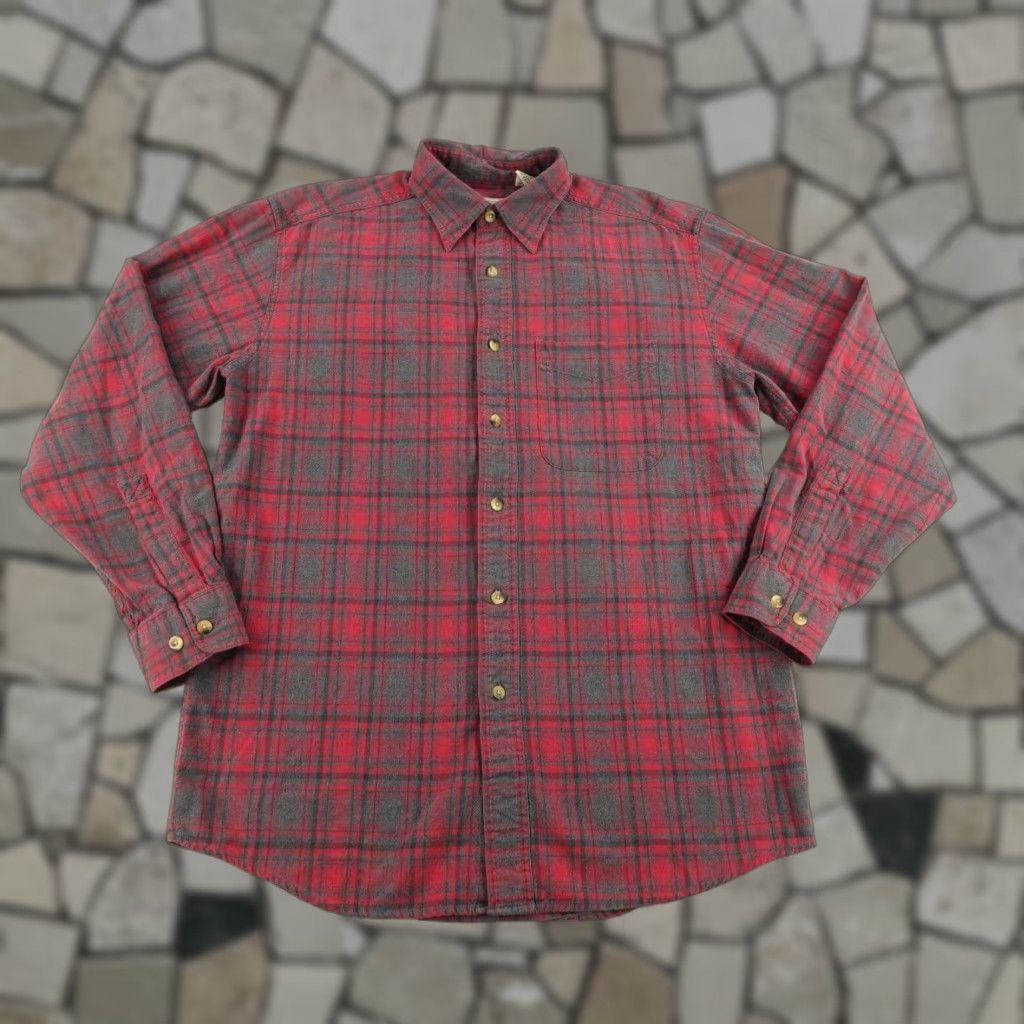 Vintage VINTAGE L.L. Bean Flannel Shirt Mens Small Red Gray Plaid Button-Up Outdoor Utility Size US S / EU 44-46 / 1 - 1 Thumbnail