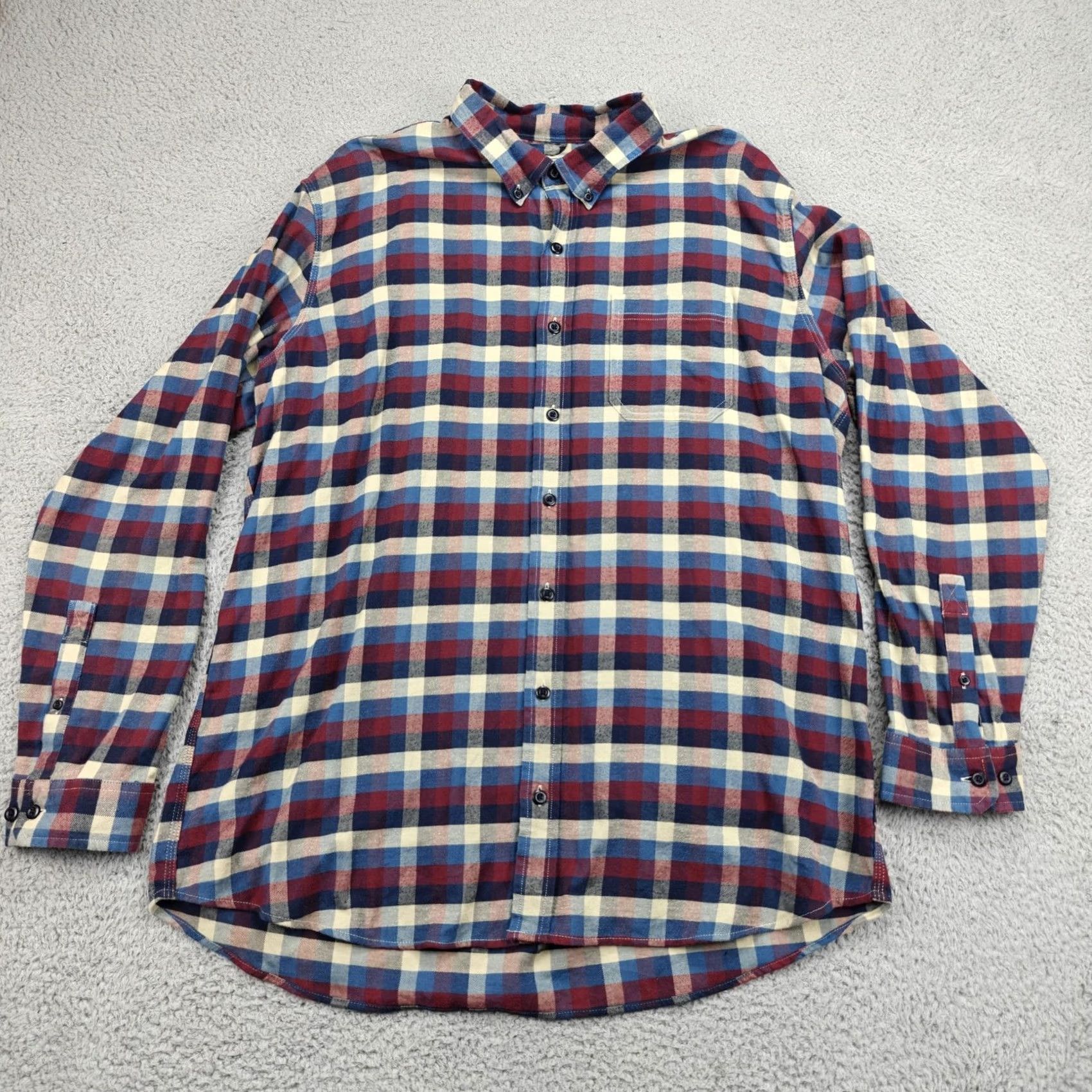 Vintage VINTAGE LL Bean Shirt Mens XL Tall Red Blue Plaid Traditional Fit Flannel Button Down Size US XL / EU 56 / 4 - 2 Thumbnail