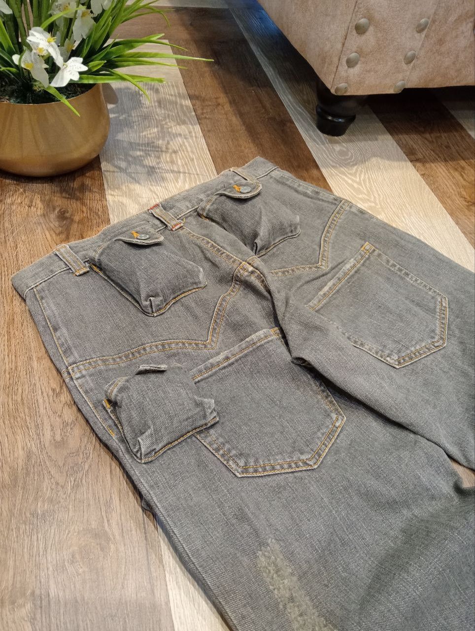 Issey Miyake SUNAOKUWAHARA by ISSEY MIYAKE MULTIPOCKET DENIM PANTS Size US 31 - 12 Thumbnail