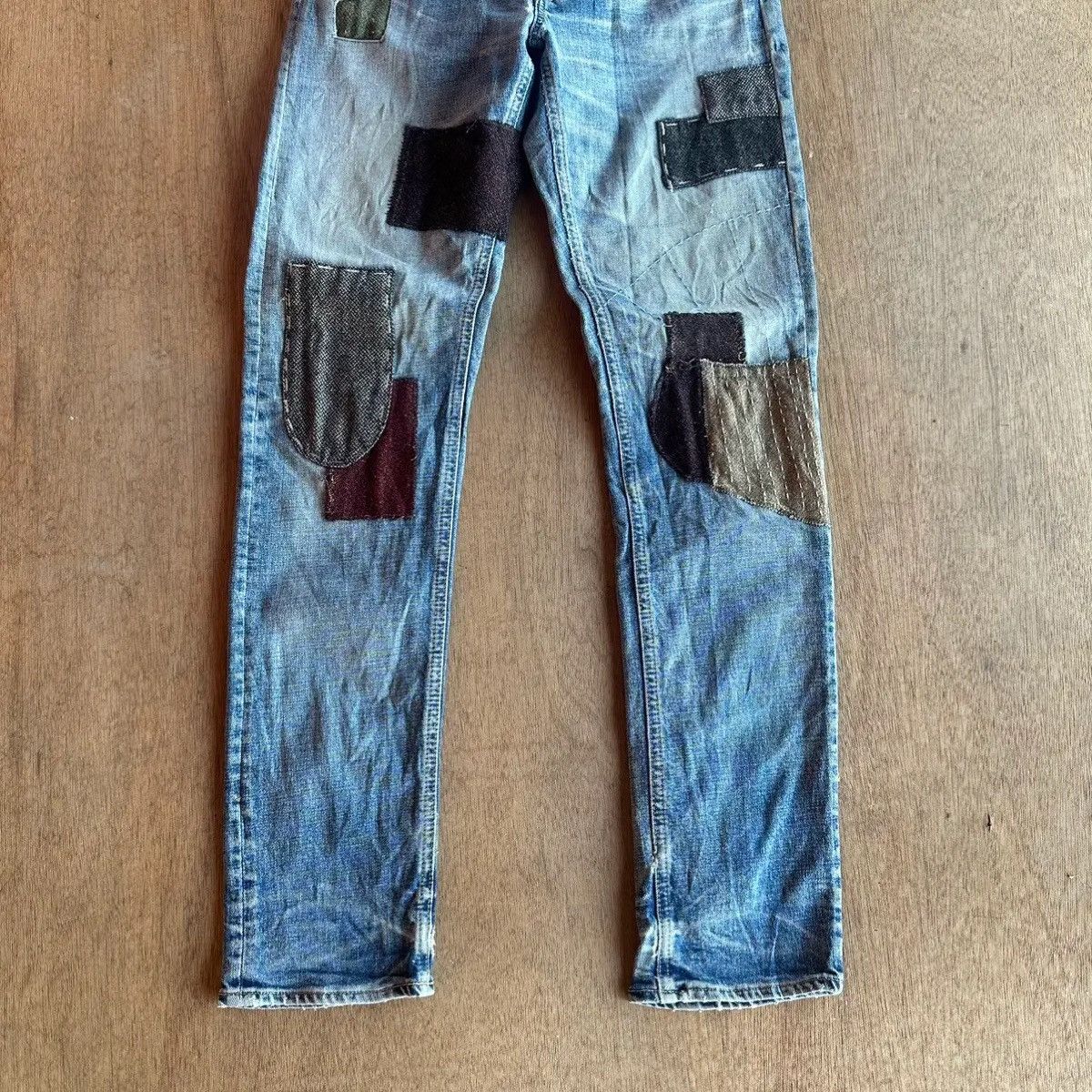 FDMTL RARE💥FDMTL BORO SASHIKO PATCHWORK DENIM PANTS/JEANS W32 L31 Size US 32 / EU 48 - 7 Thumbnail