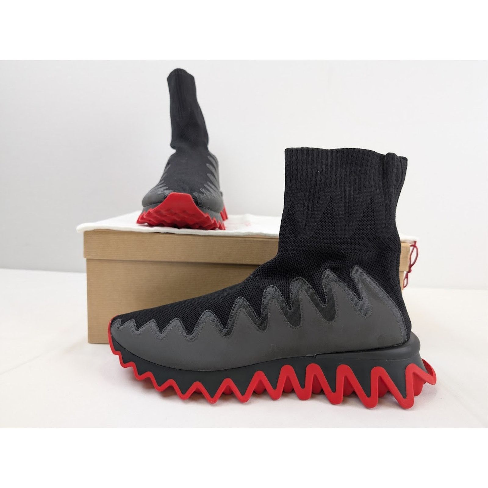 Christian Louboutin o1rshd1 Sharky Sock Sneakers in Black Size US 10.5 / EU 43-44 - 18 Thumbnail
