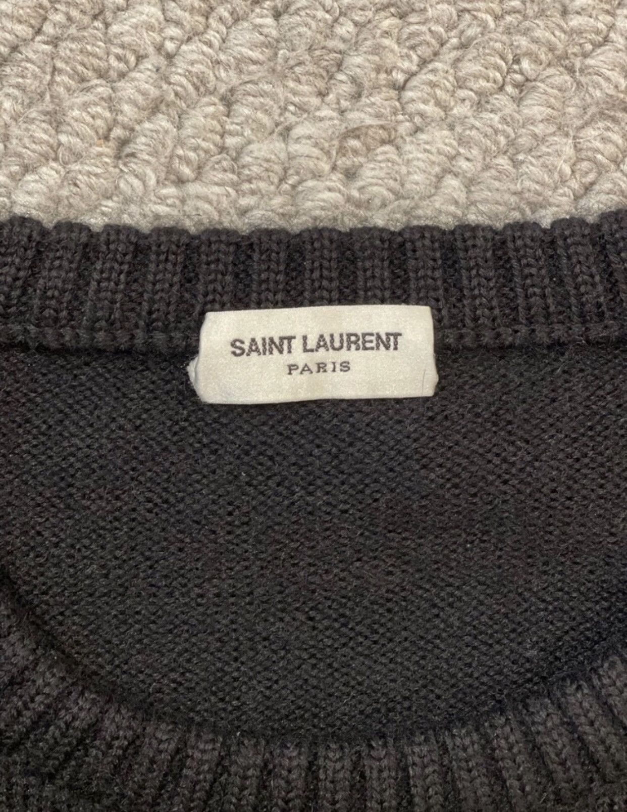 Saint Laurent Paris × Yves Saint Laurent Saint Laurent Paris SLP Black Shark Neck Hoodie Sweater Size US L / EU 52-54 / 3 - 3 Thumbnail