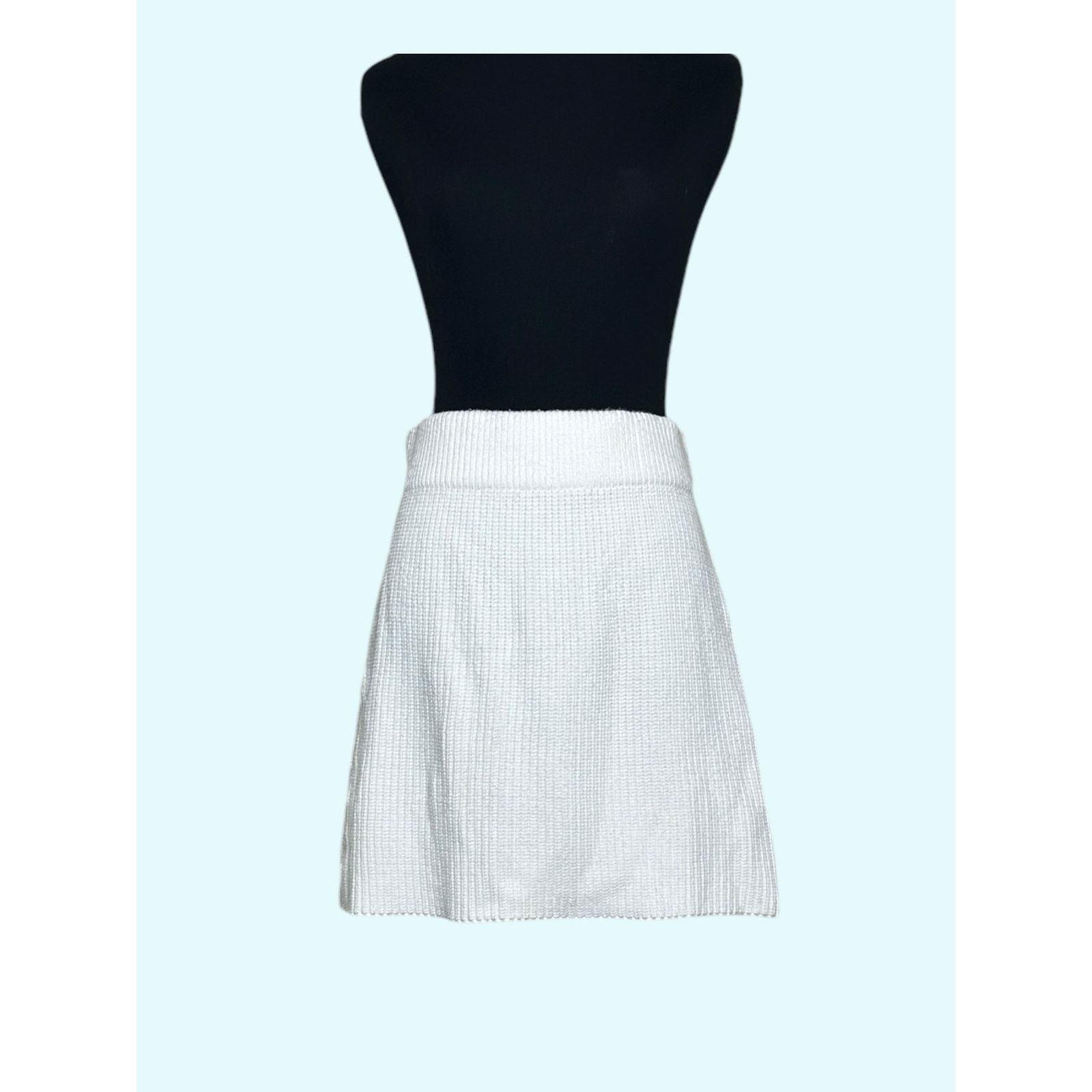 Zara Zara off white knit pull on mini skirt size Small Size 29" - 9 Thumbnail