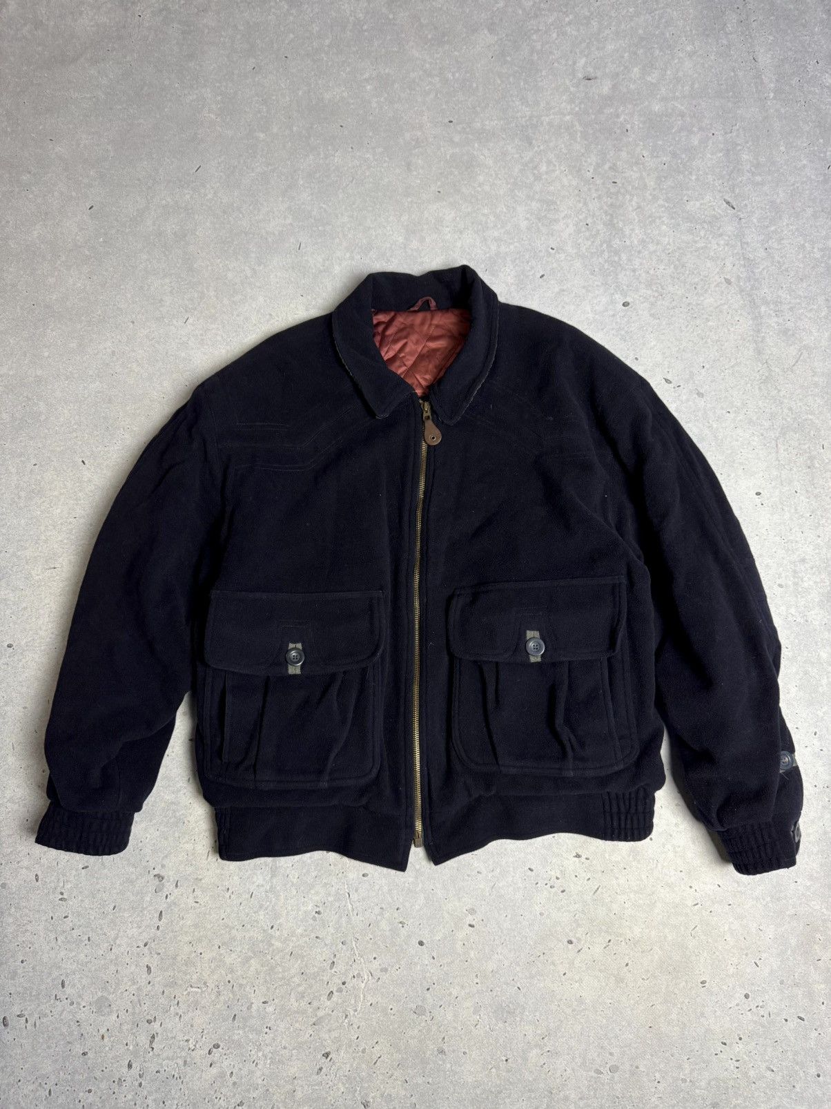 Hugo Boss Vintage 90s Hugo Boss Wool Cashmere Bomber Jacket Size US XL / EU 56 / 4 - 1 Thumbnail