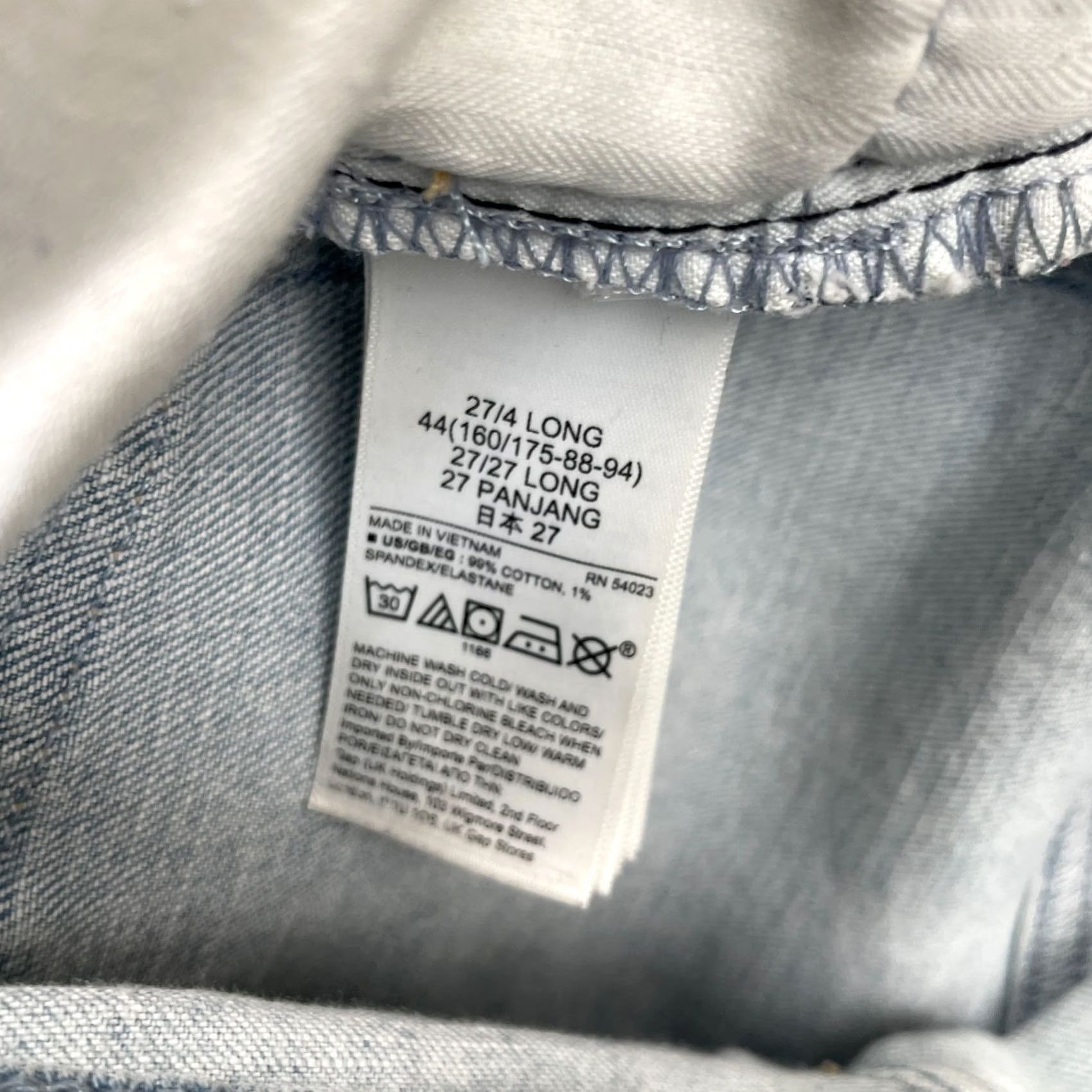 Gap Gap Jeans Womens 27 Blue Girlfriend Straight Leg Mid Rise Cotton Logo Frayed Hem Jeans Size 30" / US 8 / IT 44 - 4 Thumbnail