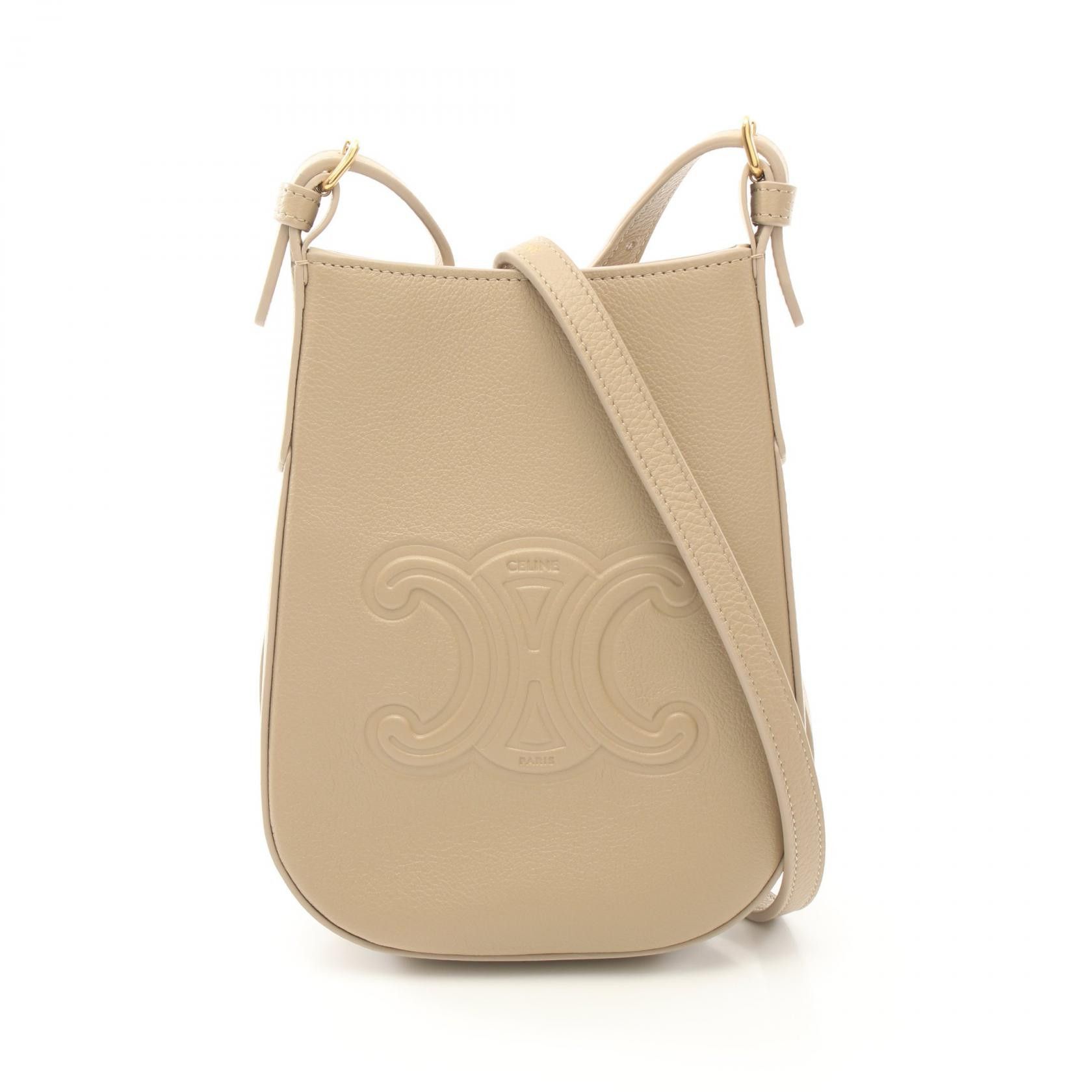 Celine Celine Eloise Leather Shoulder Bag Leather Shoulder Bag 10M759Gb7 in Beige, Women's