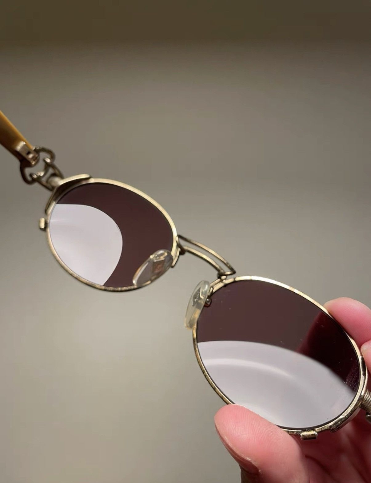 Jean Paul Gaultier JEAN PAUL GAULTIER Gold Tone Antique Sunglasses K24 Size ONE SIZE - 6 Thumbnail