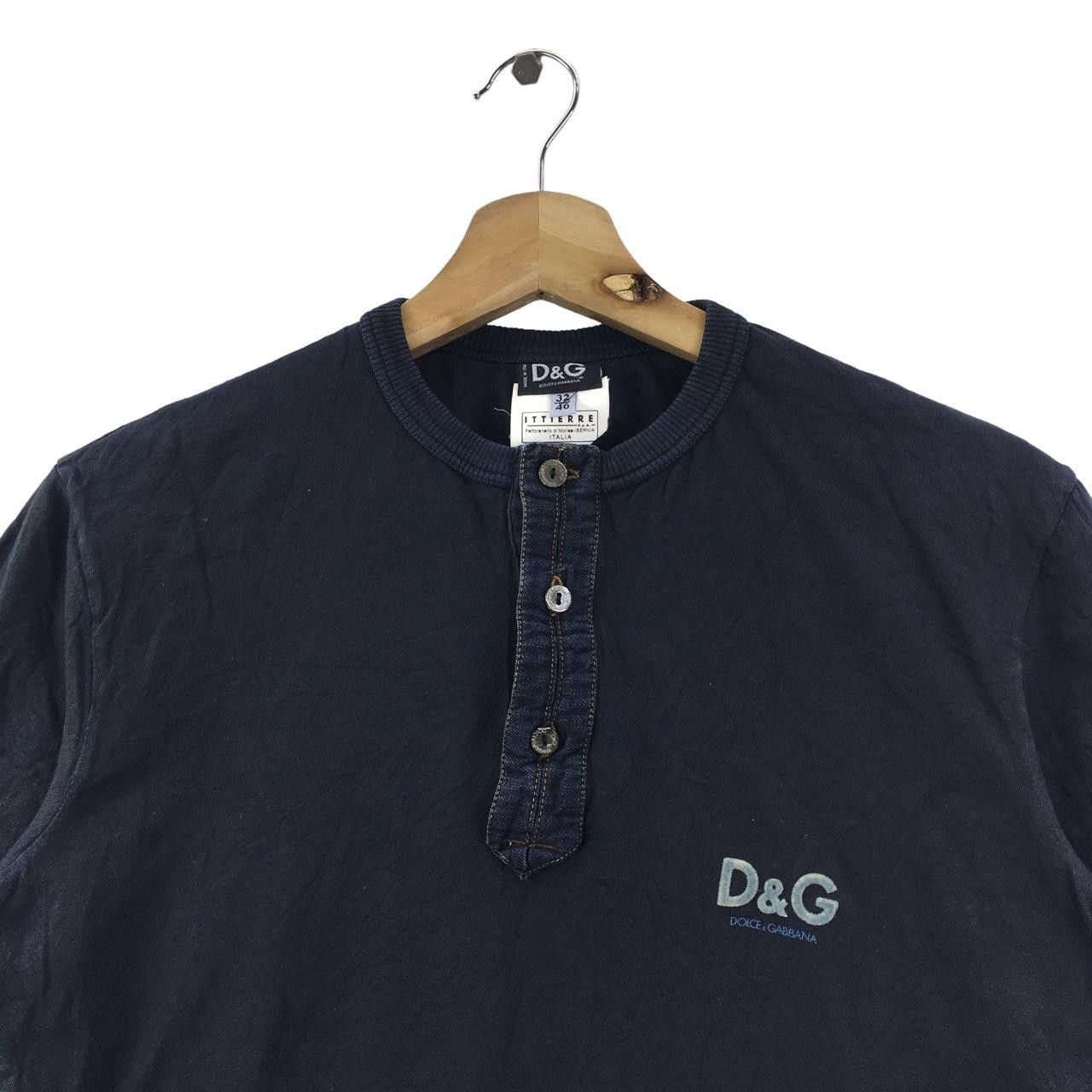 Vintage Vtg DOLCE GABBANA D&G Think Positive Henley Tee Shirt Size S / US 4 / IT 40 - 2 Thumbnail