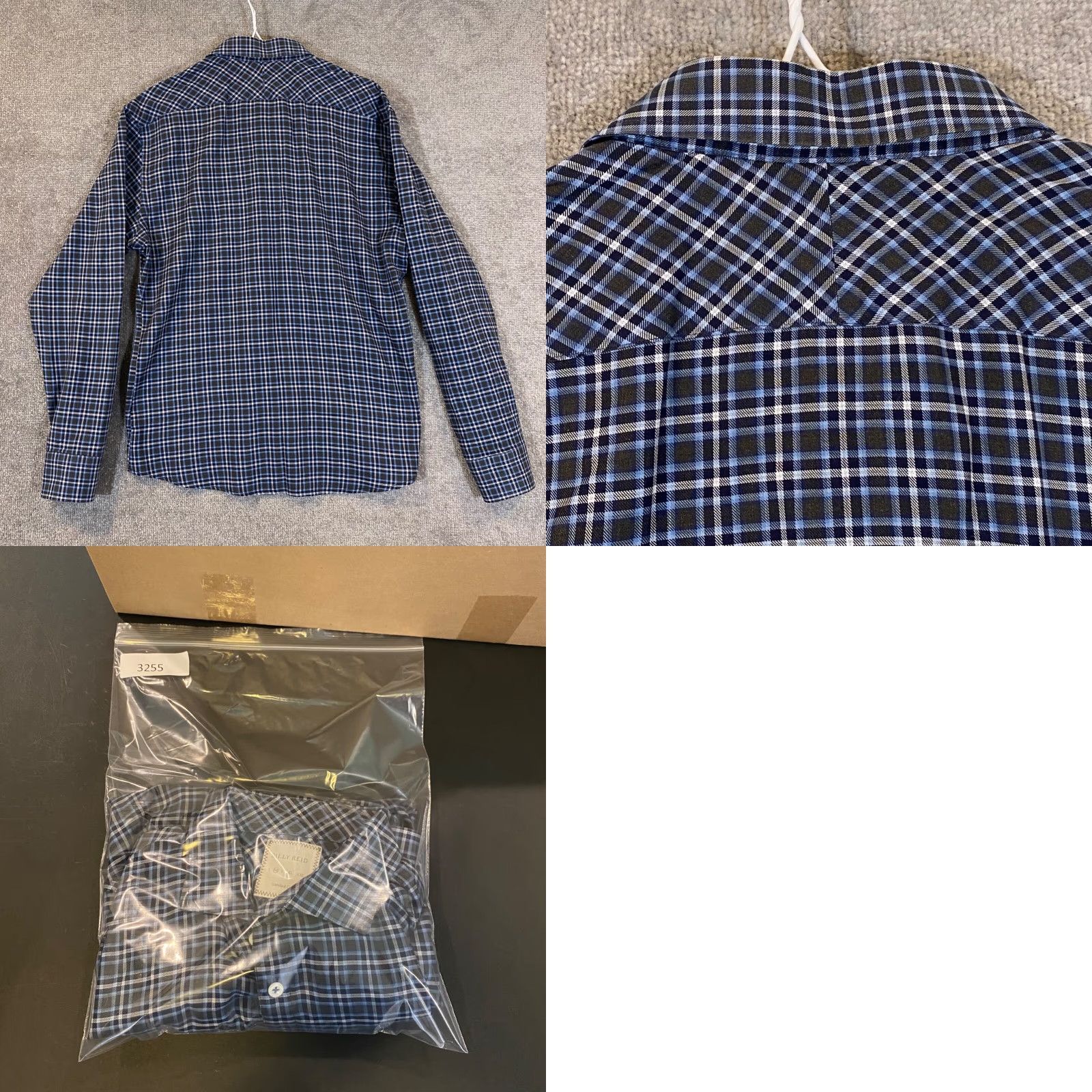 Billy Reid Billy Reid Shirt Mens Medium Regular Blue Gray Plaid Button-Up L/S Dress Casual Winter Spring Summer Fall Shirt Mens Size 40R - 8 Thumbnail
