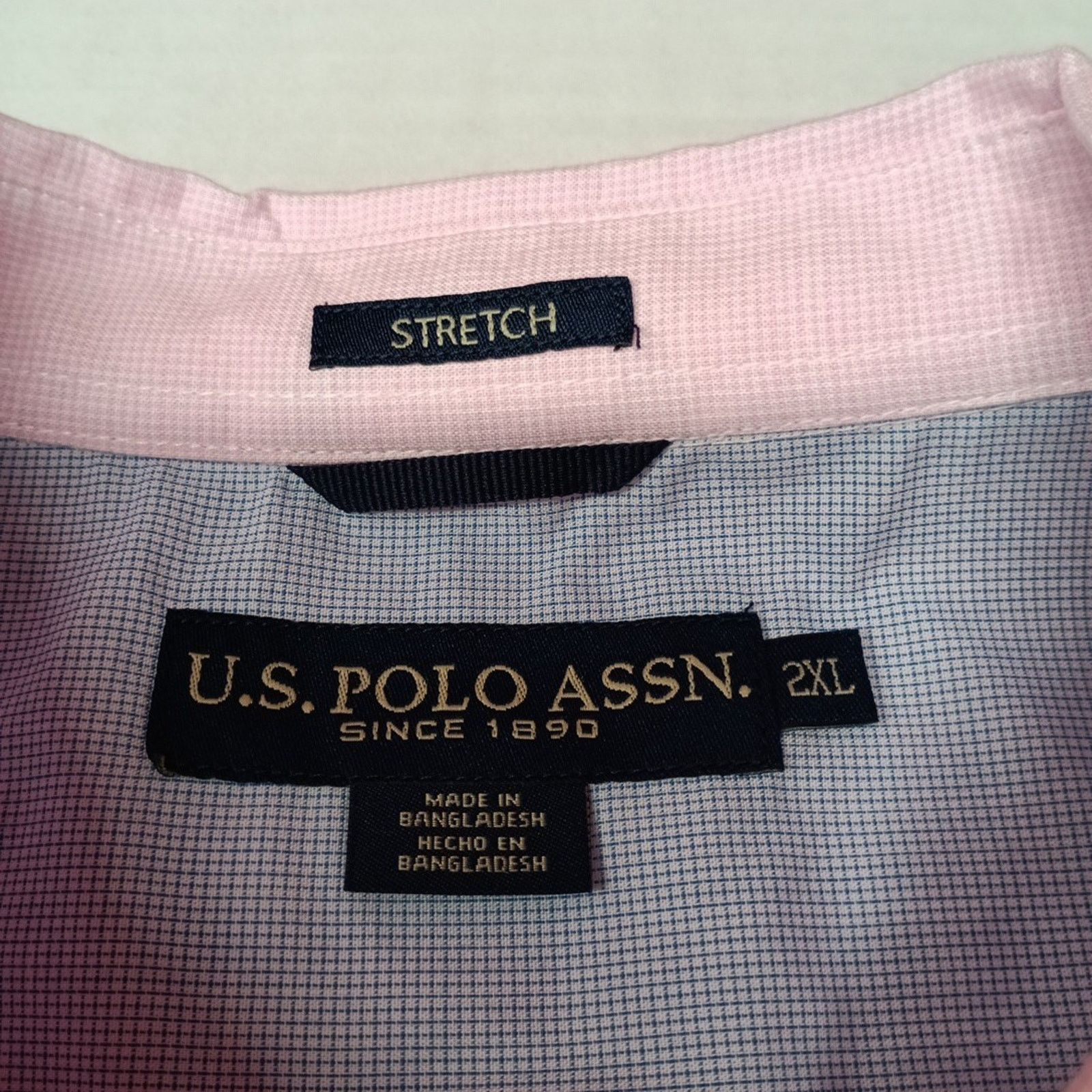 U.S. Polo Assn. U.S. Polo Assn. Button Woven Shirt Men's 2XL Pink Checkered Size US XXL / EU 58 / 5 - 4 Thumbnail
