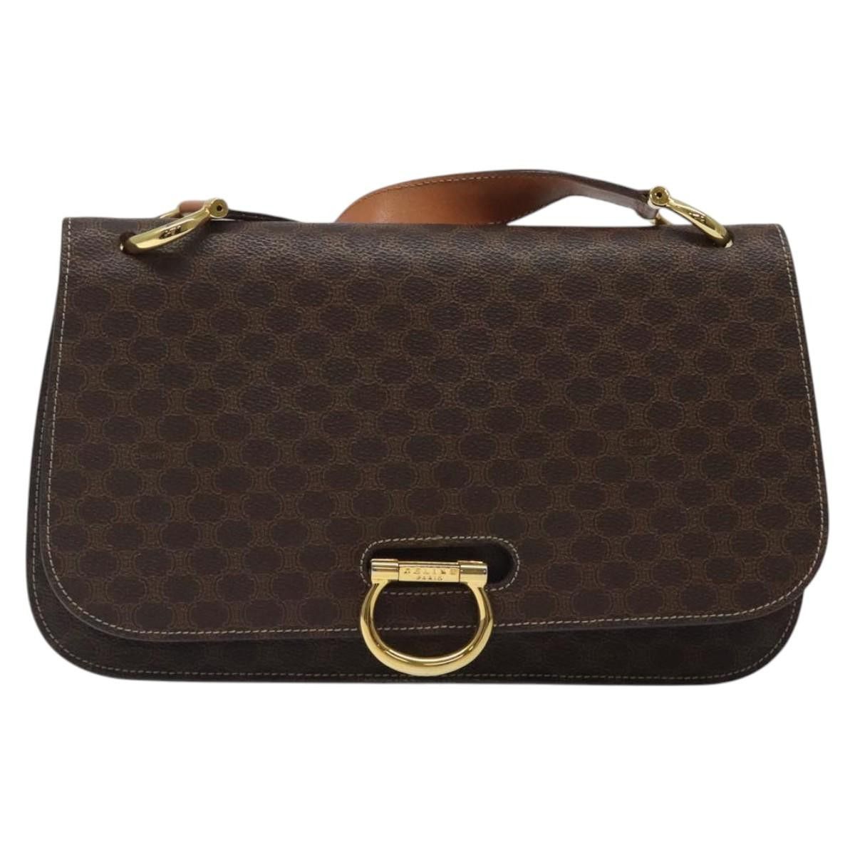 Celine CELINE Macadam Canvas Shoulder Bag Pvc Leather Brown Gold Size ONE SIZE - 2 Thumbnail