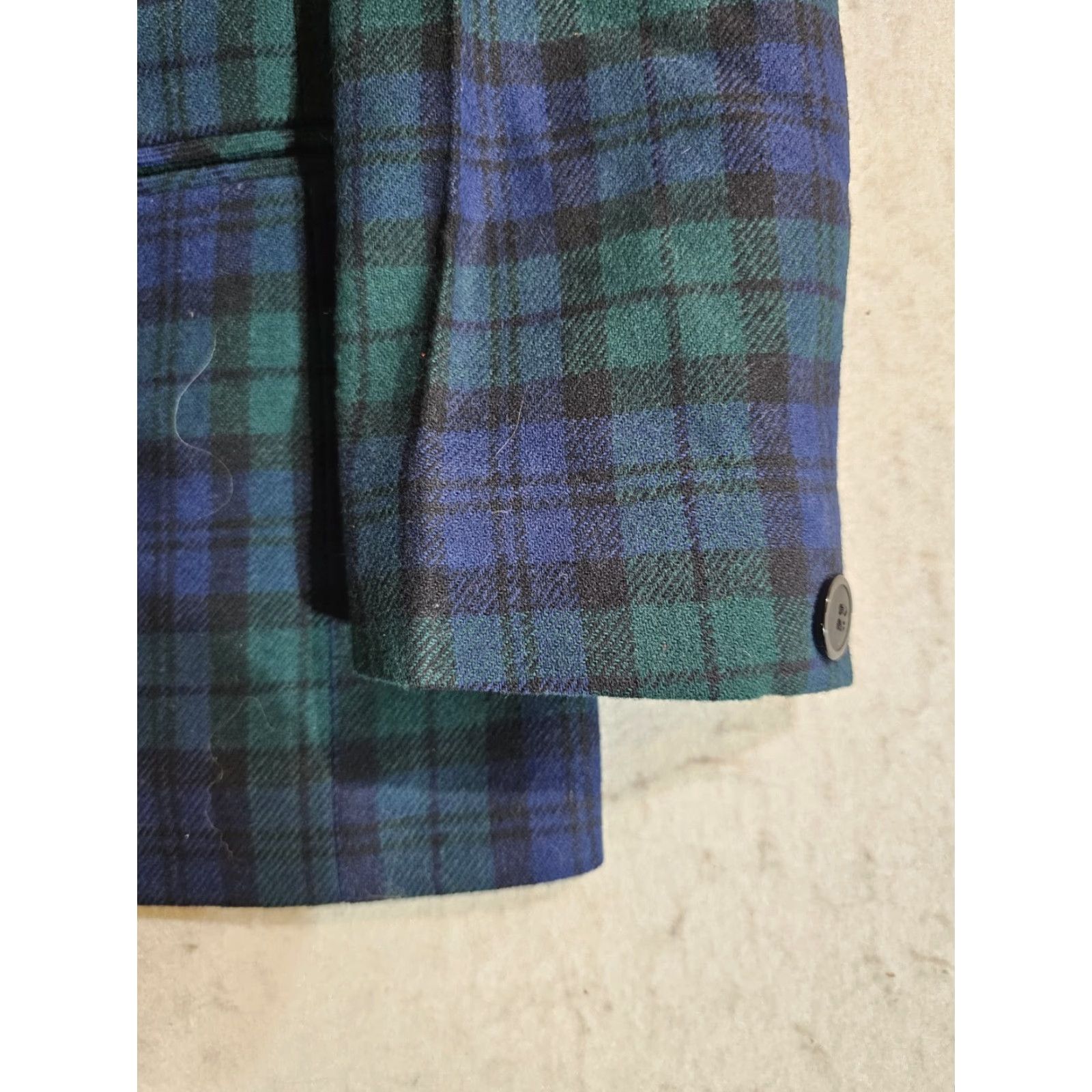 Pendleton VINTAGE Pendleton Blazer Jacket Size 8 Women Plaid Wool Tweed Notch Lapel One-Button Classic Green/blue 90s Size M / US 6-8 / IT 42-44 - 6 Thumbnail