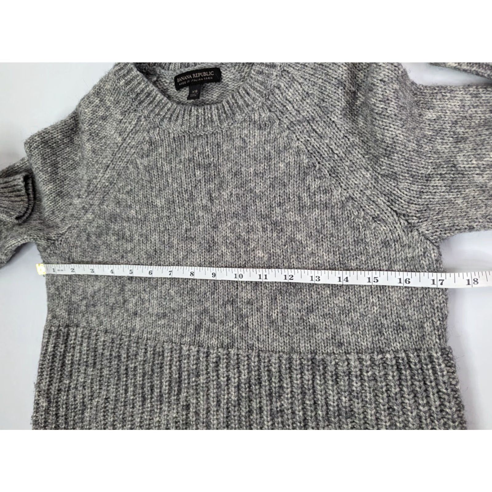 Banana Republic Banana Republic Wool Blend Grey Hi-Low Hem Sweater Womens XS Cable-Knit Pullover Knit Crew Neck Fall Spring Winter Solid Pattern Vintage: No Size XS / US 0-2 / IT 36-38 - 6 Thumbnail