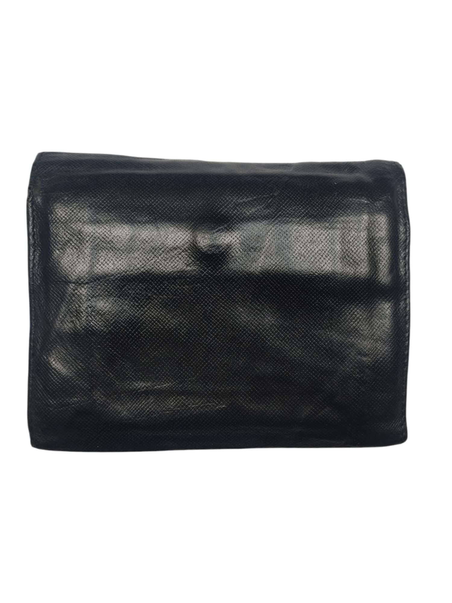 Prada PRADA BLACK SAFFIANO METAL LEATHER TRIANGLE WALLET Size ONE SIZE - 2 Thumbnail
