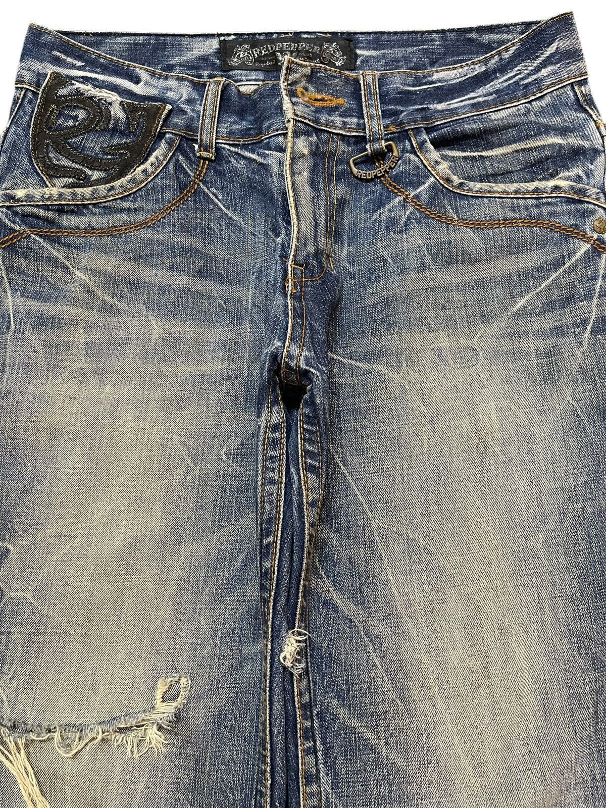 14th Addiction Vintage Japanese Brand Faded Thunder Wash Distressed Jeans Size US 32 / EU 48 - 3 Thumbnail