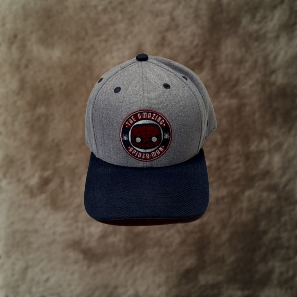 Vintage Funko Spider-Man Hat CapSnapback Mens One Size Gray Navy Marvel Pop Comics Size ONE SIZE - 1 Thumbnail