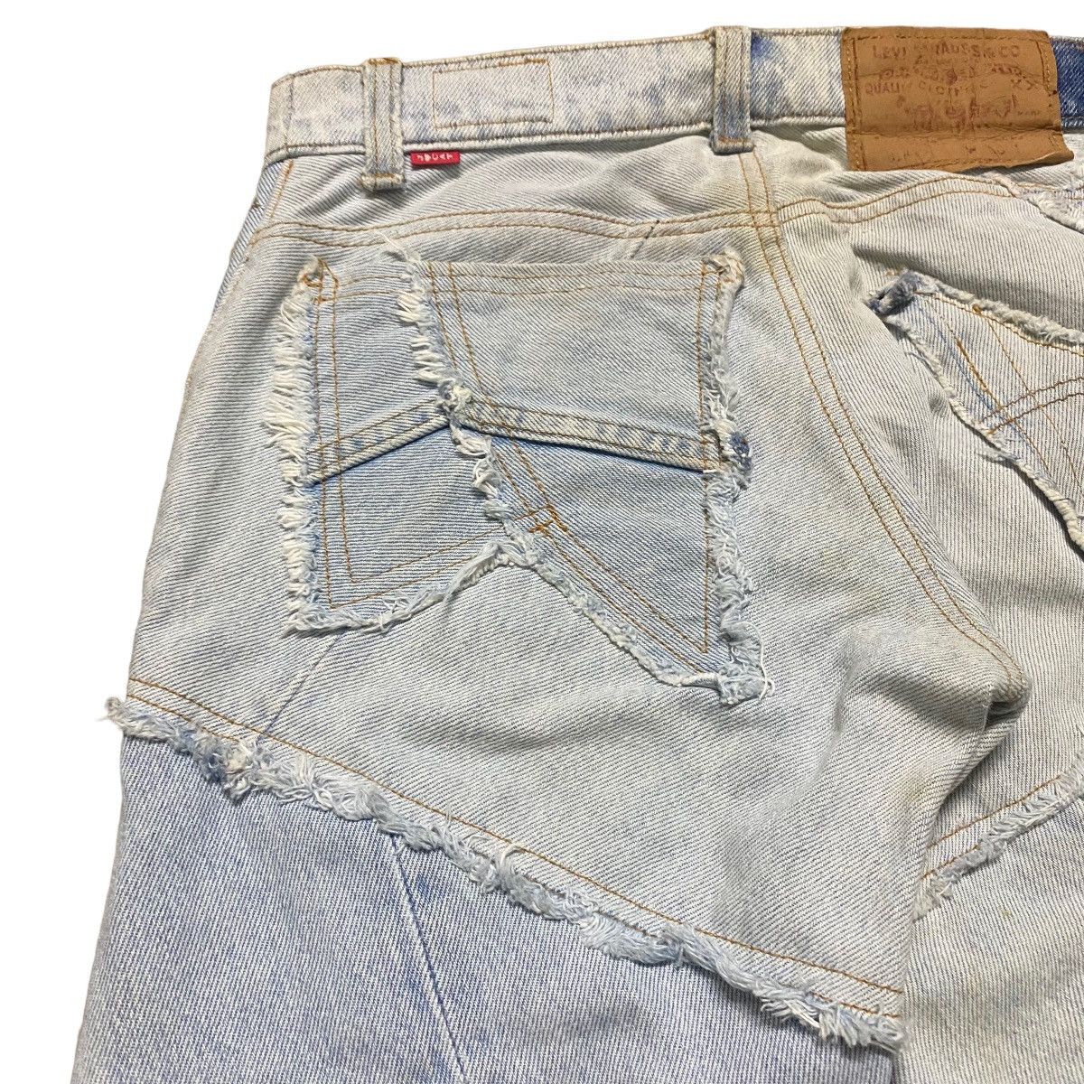 Japanese Brand JUNGLE CAT Reworked Recylce Paper Denim Flare Jeans Size US 28 / EU 44 - 11 Thumbnail