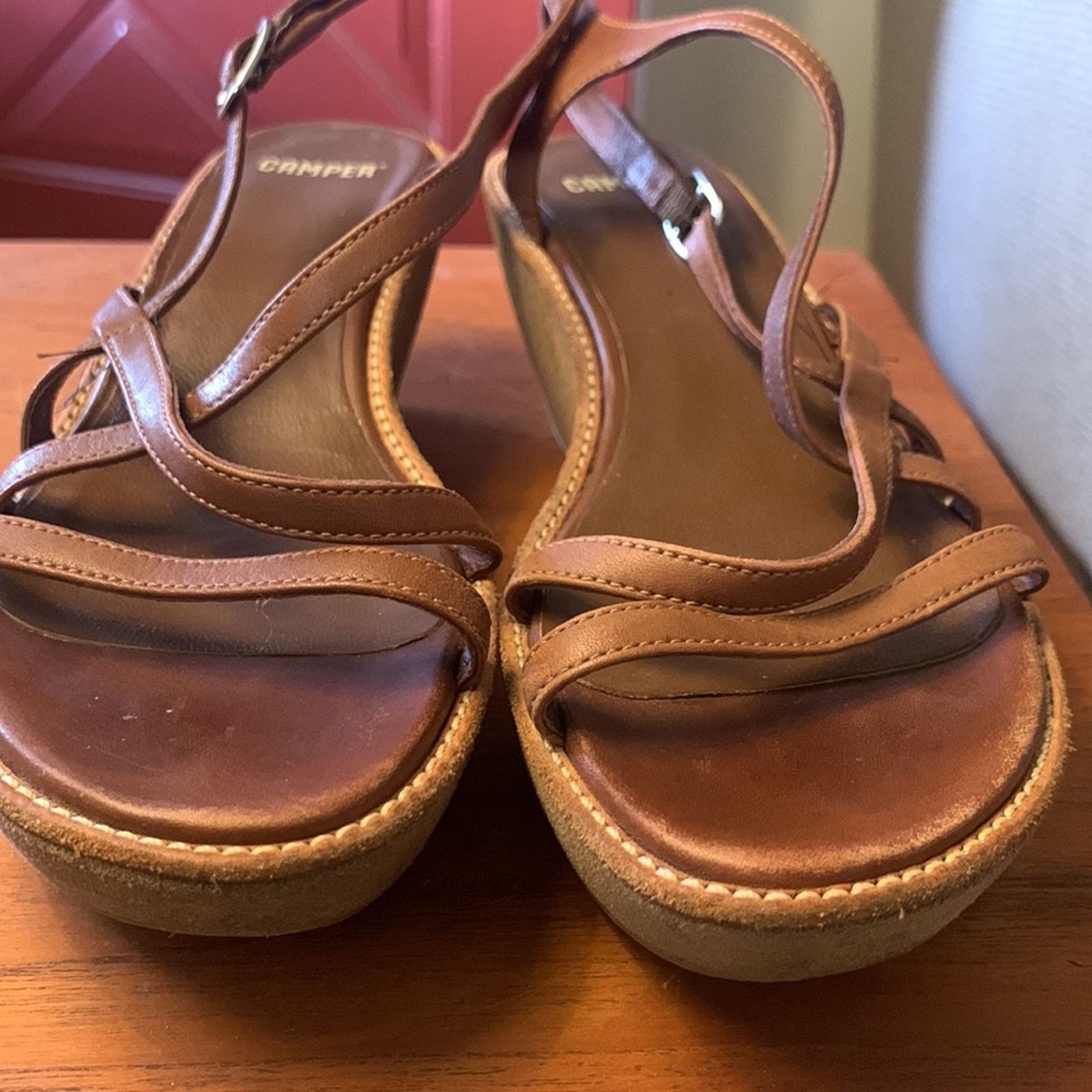 Camper Camper Spain brown strappy wedge platform sandals Size US 8 / IT 38 - 5 Thumbnail
