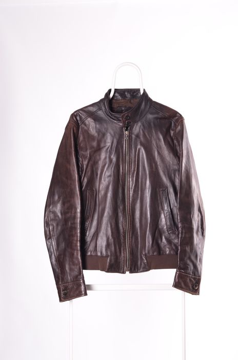 Prada AW06 Archive Prada Dark Brown Leather Bomber Jacket | Grailed