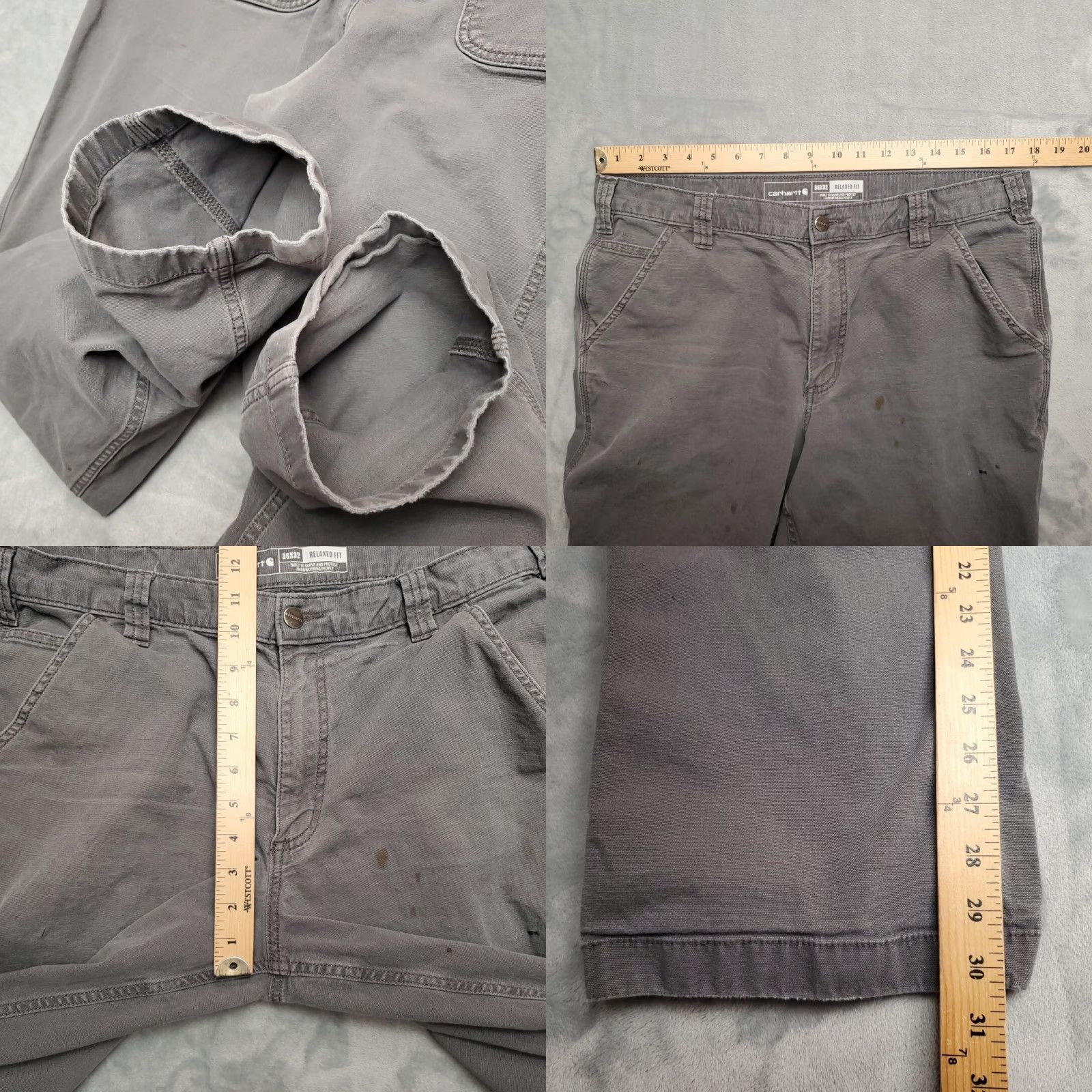 Carhartt VINTAGE Carhartt Pants Mens 36x32 Gray Canvas Relaxed Cargo Rugged Flex Workwear BN2291 Size US 36 / EU 52 - 9 Thumbnail