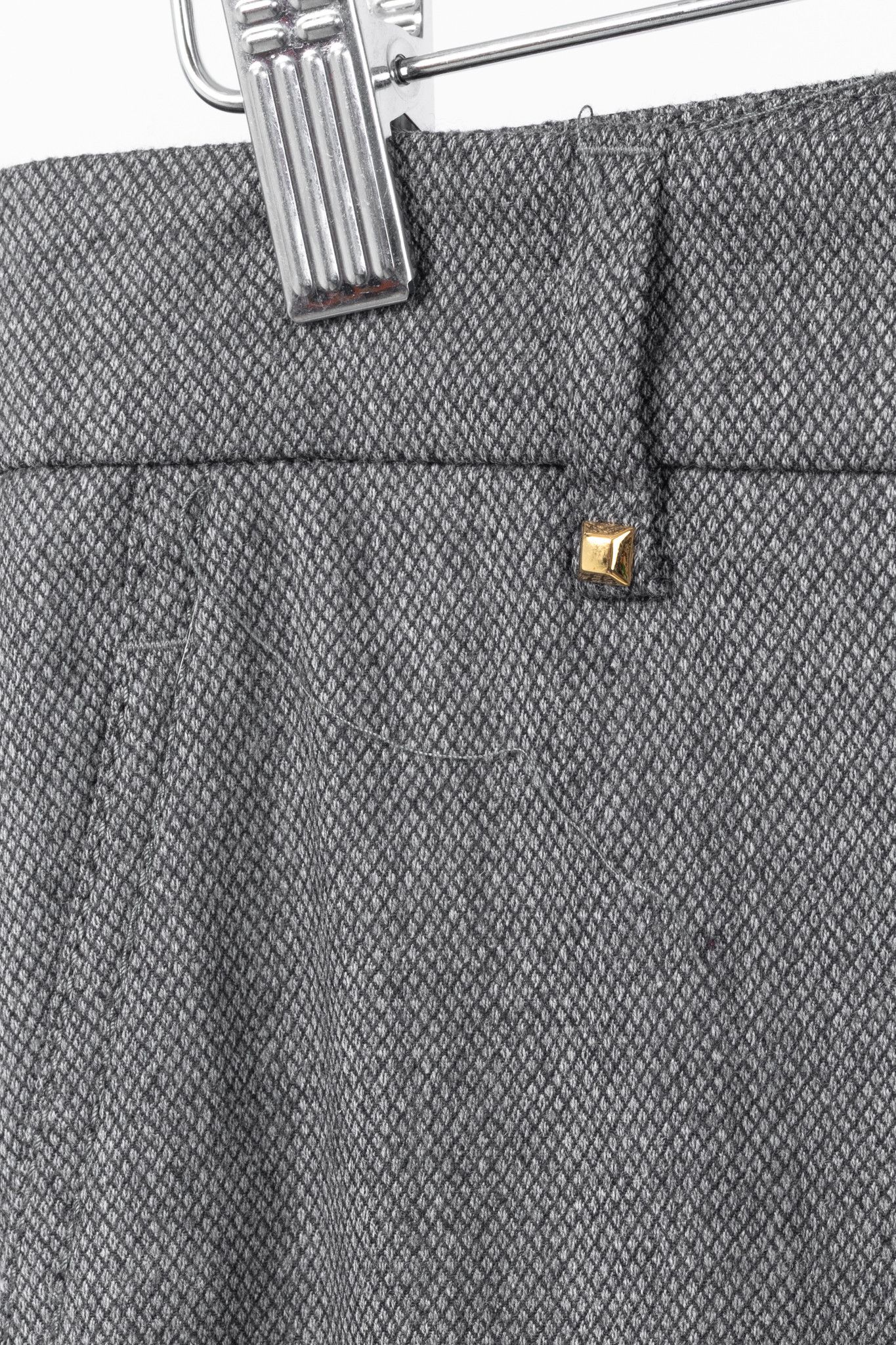Gucci Gucci Grey Stretch-Wool Micro-Diamond Studded Trousers Size 27" / US 4 / IT 40 - 5 Thumbnail