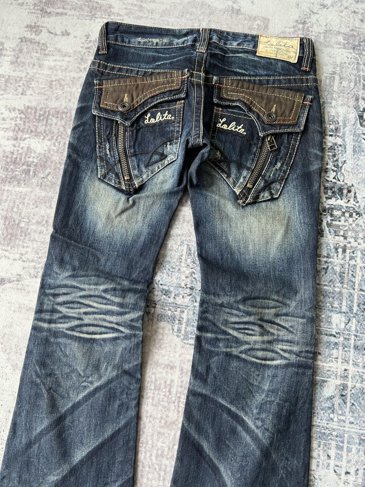 If Six Was Nine Lolita Y2k Design Flared Jeans Size 30" / US 8 / IT 44 - 6 Thumbnail