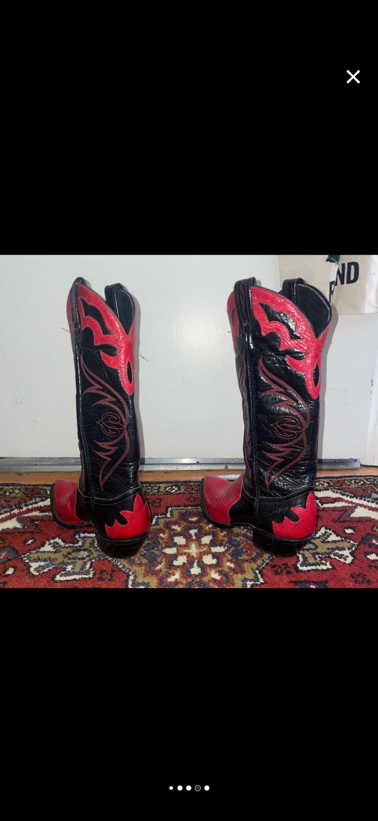 Tony Lama Vintage Western Tony Lama Royal Red Lizard Cowboy boots Size US 8 / IT 38 - 4 Thumbnail