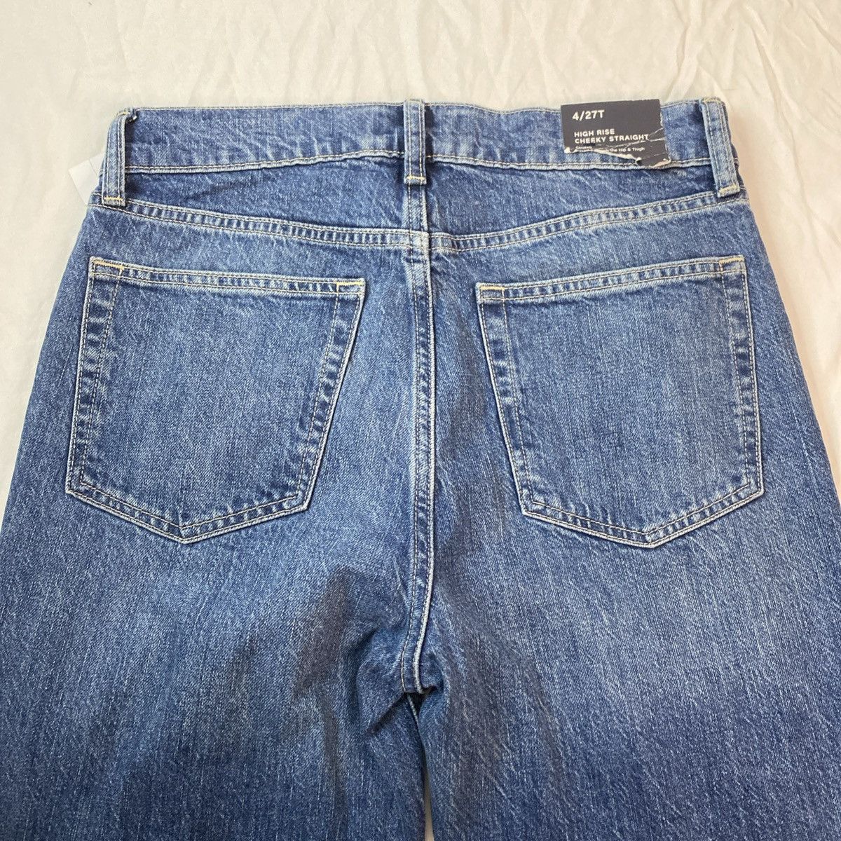 Gap GAP High Rise Women's Jeans Distressed Button 4/27 Tall, NWT Size 27" / US 4 / IT 40 - 6 Thumbnail