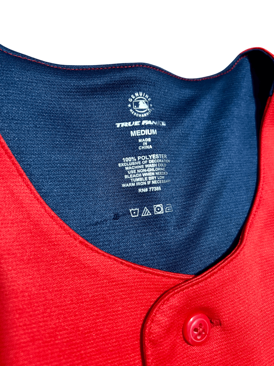 MLB Cleveland Guardians TrueFan Red & Blue Button Up Jersey Size US M / EU 48-50 / 2 - 5 Thumbnail
