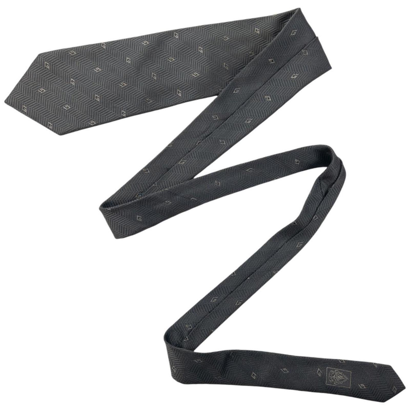 Gucci Vintage Gucci Monogram Zigzag Silk Tie Size ONE SIZE - 7 Thumbnail
