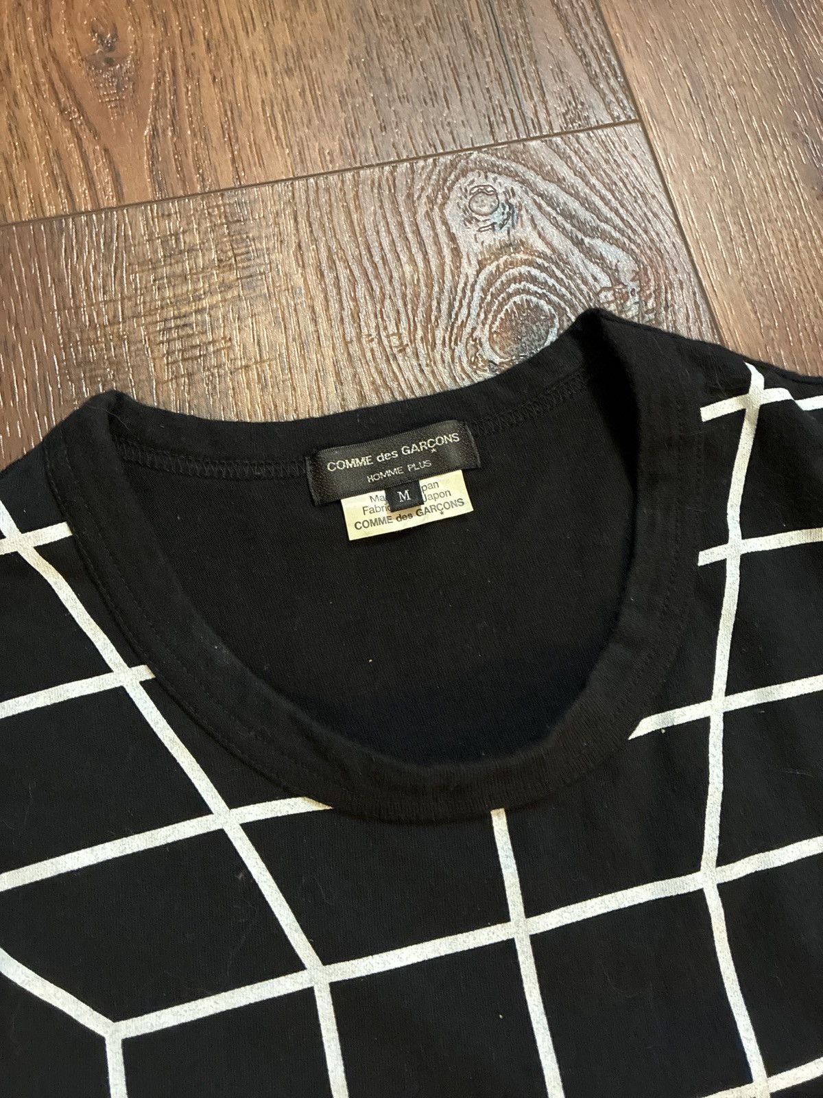 Comme des Garcons Homme Plus Comme Des Garçons Homme Plus Black & White Grid T-shirt Size US M / EU 48-50 / 2 - 2 Thumbnail