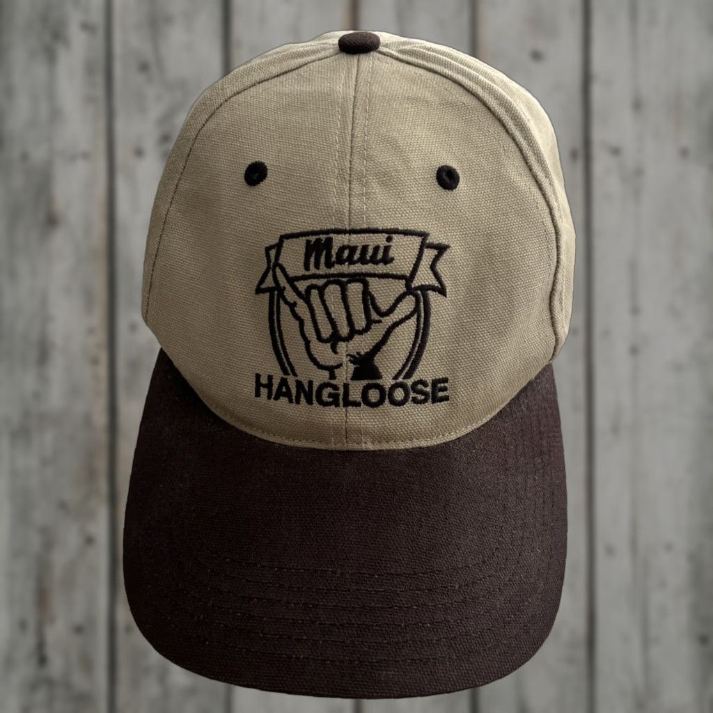 Vintage VINTAGE Hawaiian Headwear Hangloose Hat SnapBack Maui Brown Men One Size Cotton Blend Canvas Embroidered Hawaiian Mens Size ONE SIZE - 1 Thumbnail