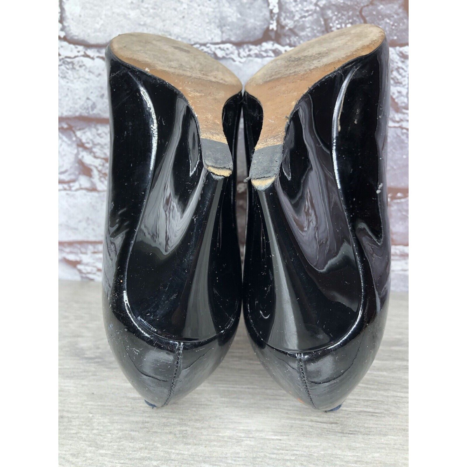Jimmy Choo Jimmy Choo Black Patent Leather Peep Toe Wedges Shoes Women Size US 9 / IT 39 - 9 Thumbnail