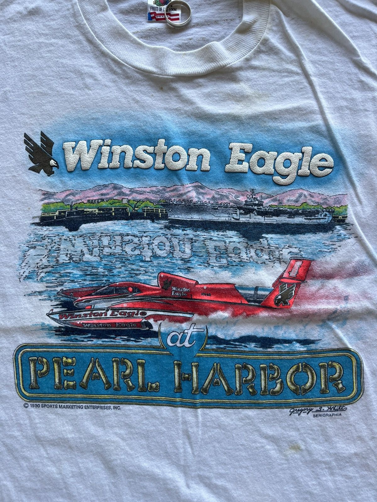 Vintage Vintage Winston Eagle at Pearl Harbor 1990’s sports Tshirt Size US S / EU 44-46 / 1 - 5 Thumbnail