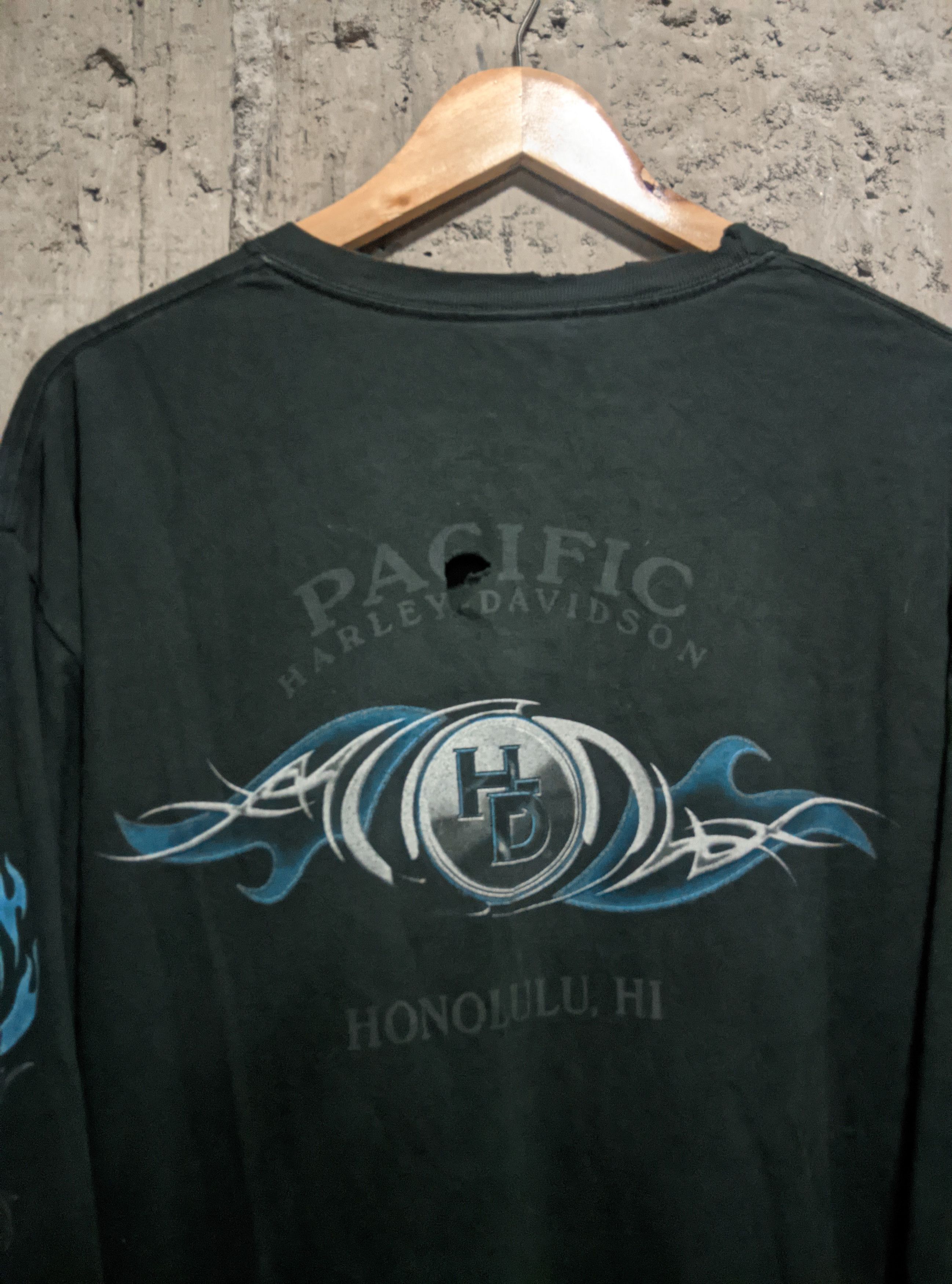 Harley Davidson Vintage 2004 thrashed Harley Davidson flames erd sun fade Size US L / EU 52-54 / 3 - 6 Thumbnail