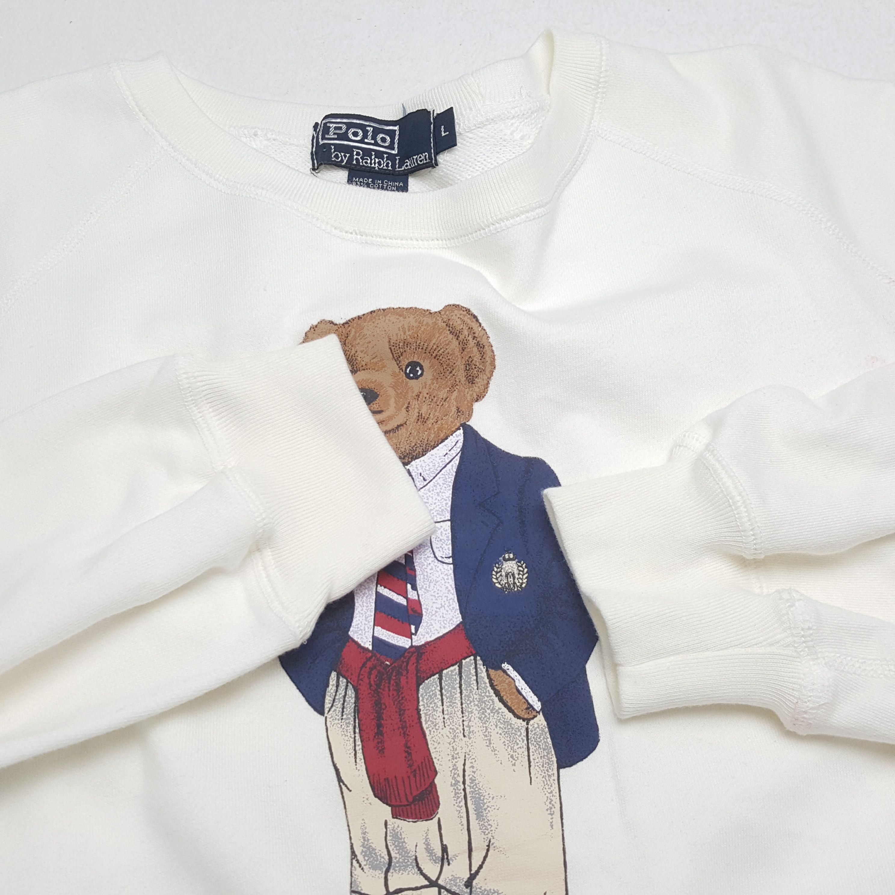 Polo Ralph Lauren × Vintage POLO BEAR by RALPH LAUREN Fashion Brand Style Sweatshirt Size US L / EU 52-54 / 3 - 8 Thumbnail