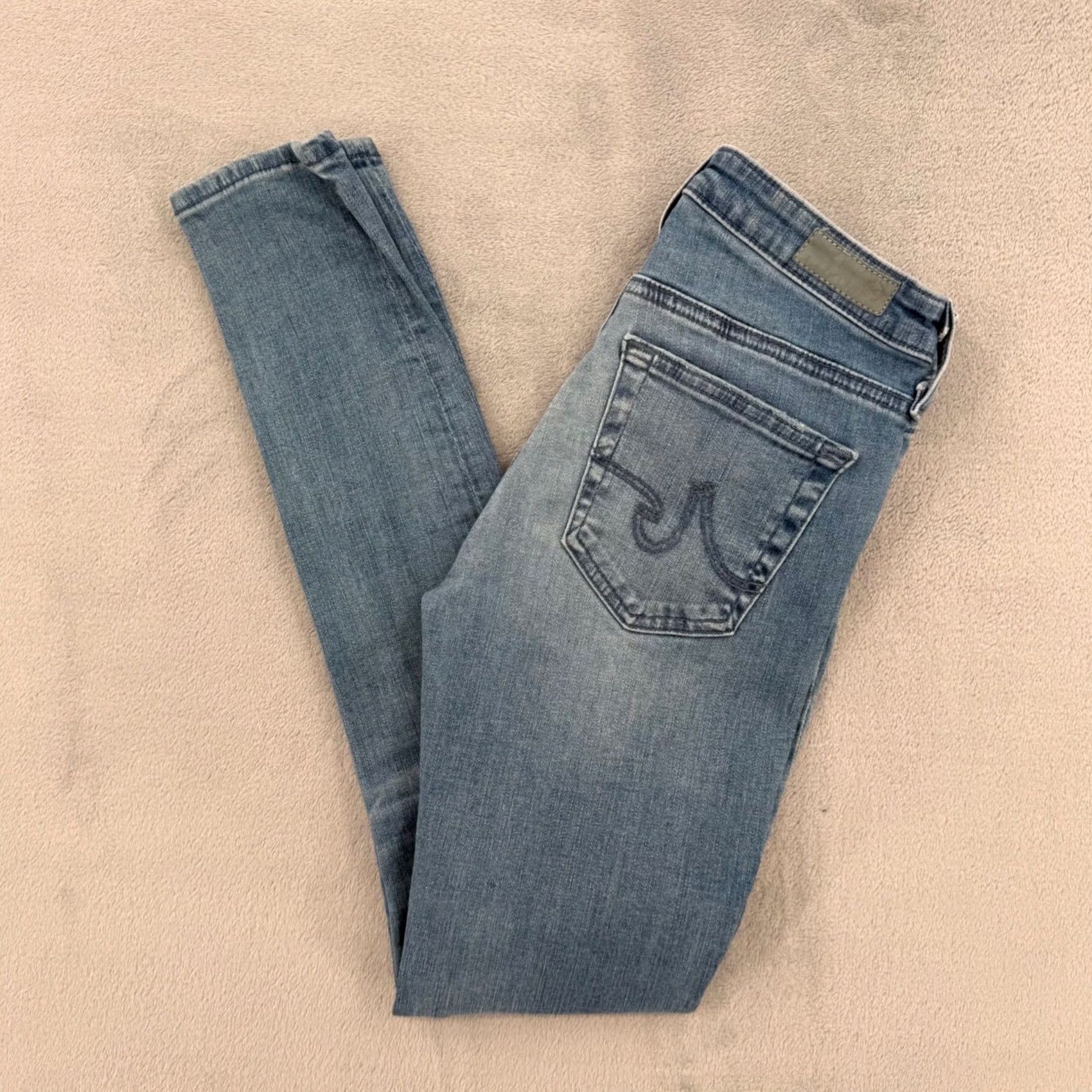 Vintage AG Adriano Goldschmied The Middi Ankle Light Wash Mid Rise Womens Sz 24R Size 42" / US 20 - 2 Thumbnail