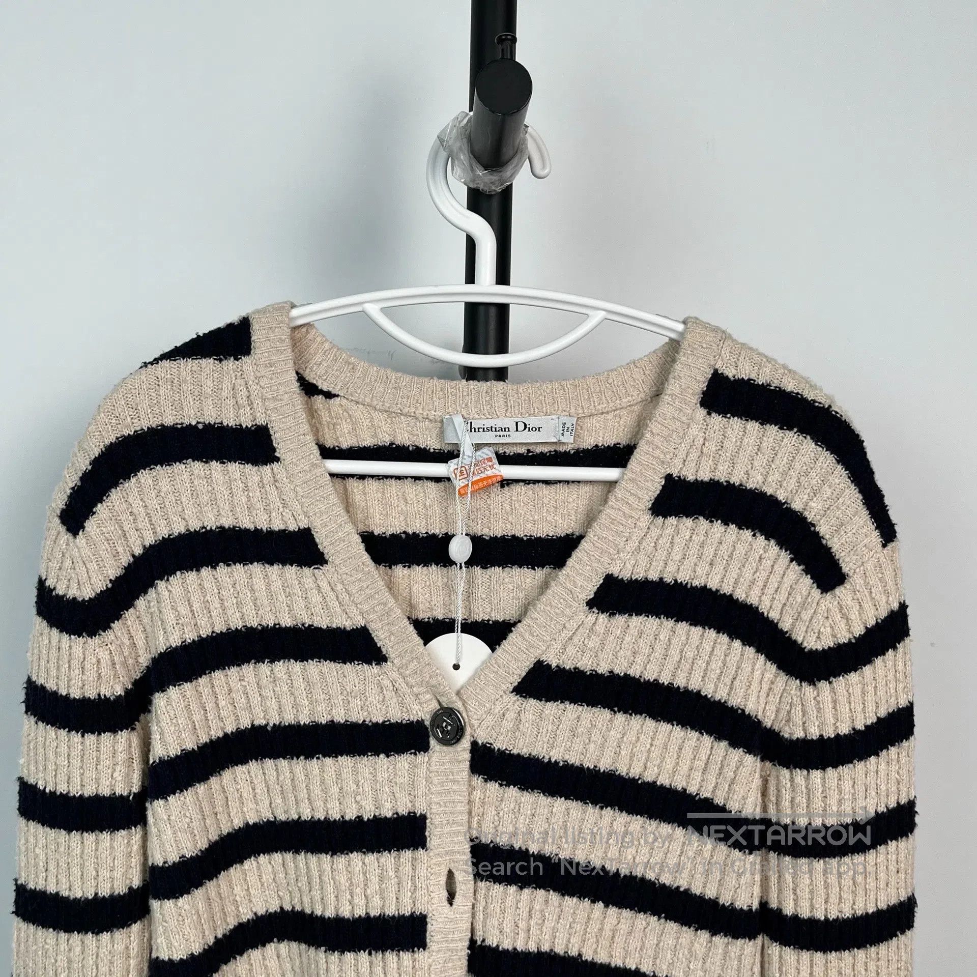 Dior Dior Black and ivory vintage striped anchor button knit ca Size XS / US 0-2 / IT 36-38 - 3 Thumbnail