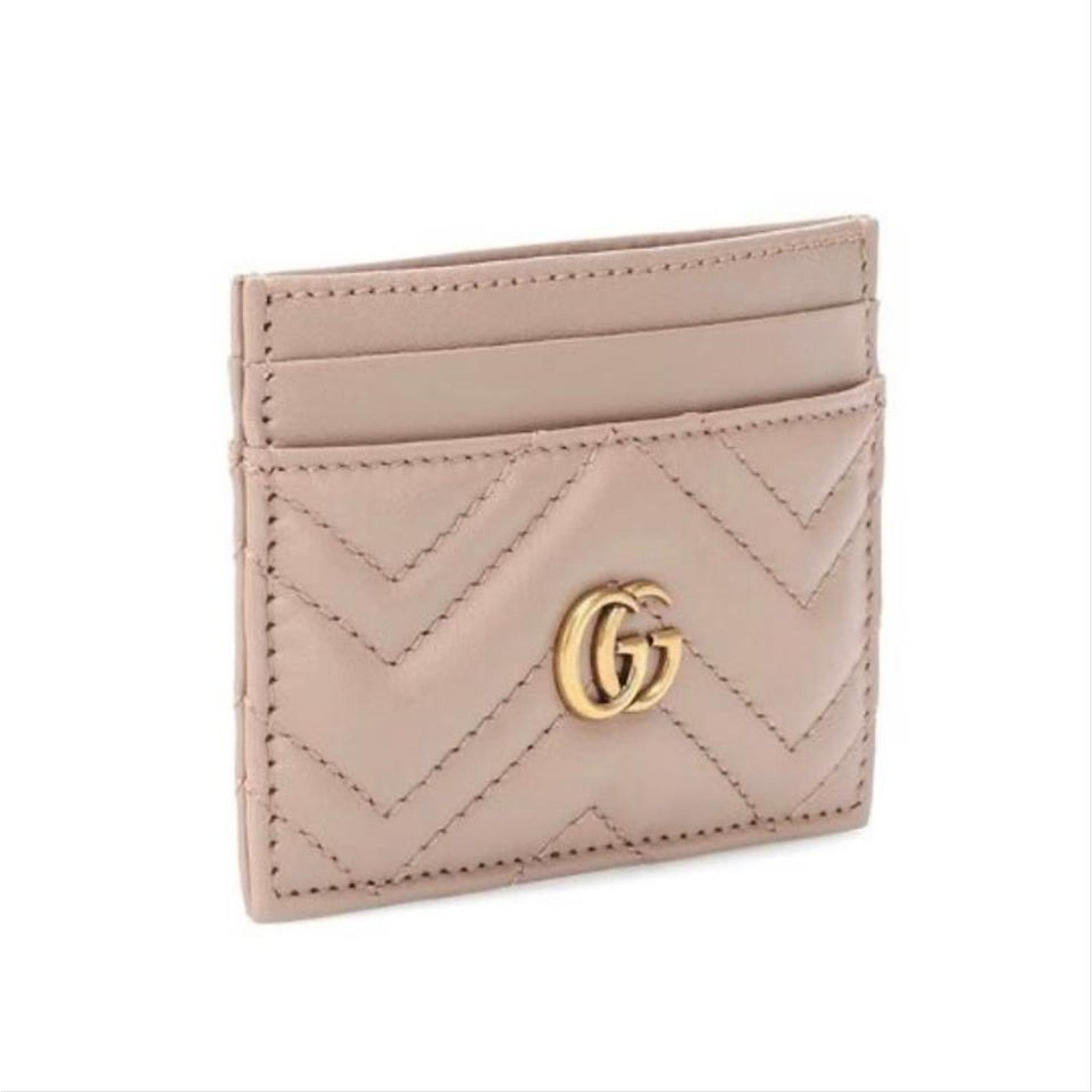 Gucci Marmont GG logo quilted leather card holder Size ONE SIZE - 3 Thumbnail