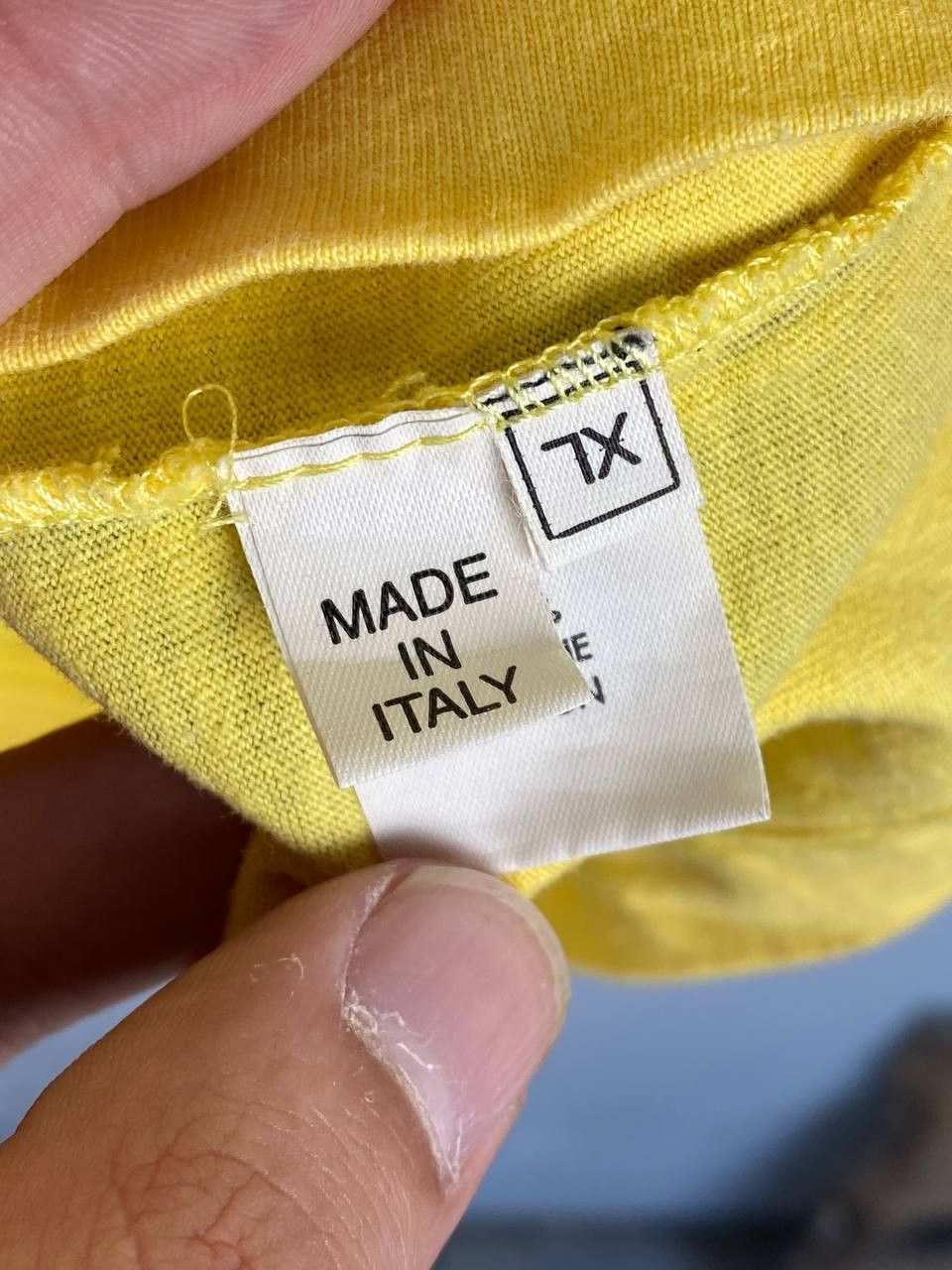 Mandarina Duck 2000's Mandarina Duck Yellow Avant Garde LS T Shirt Size US XL / EU 56 / 4 - 8 Thumbnail