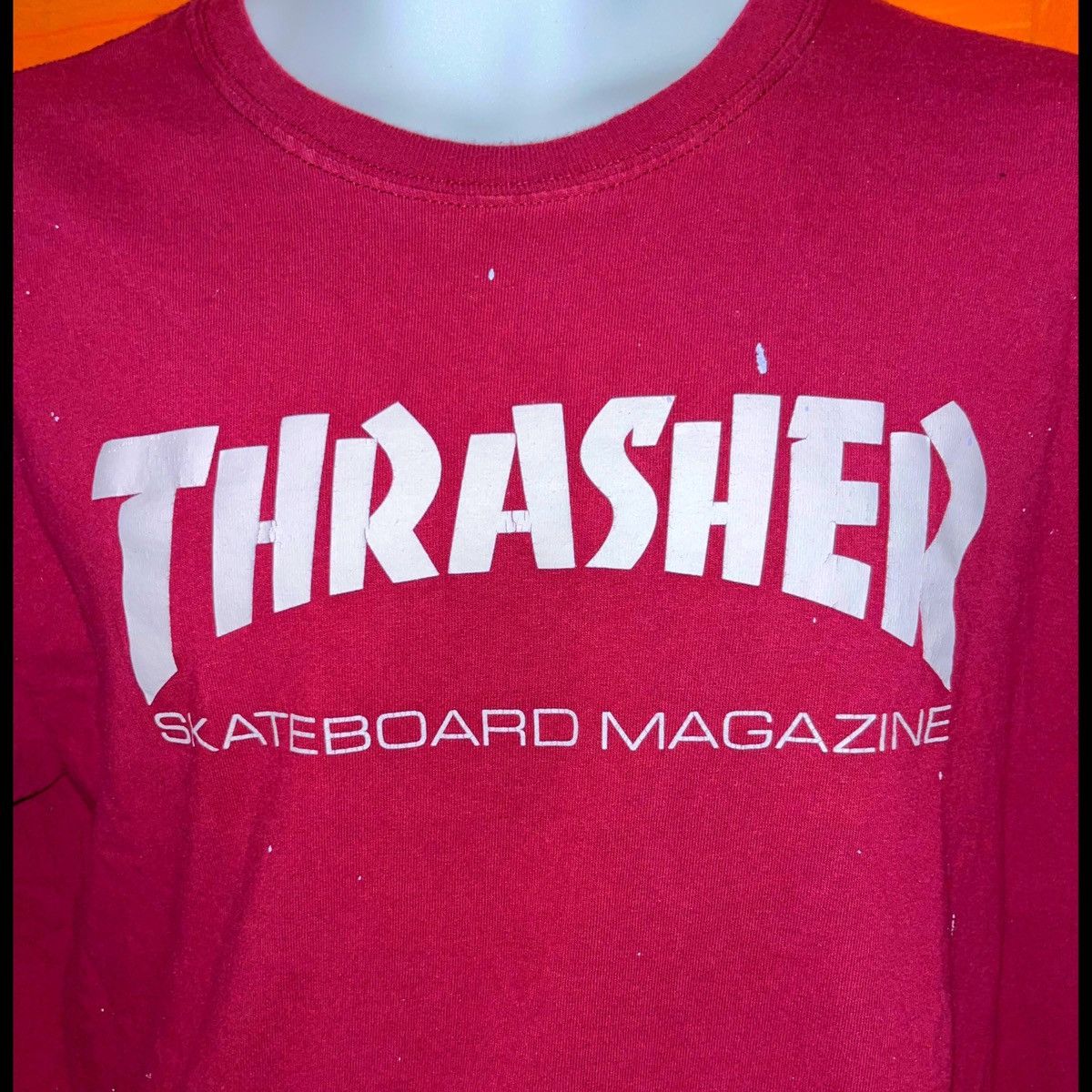 Thrasher thrasher magazine maroon tee with paint Size US L / EU 52-54 / 3 - 2 Thumbnail