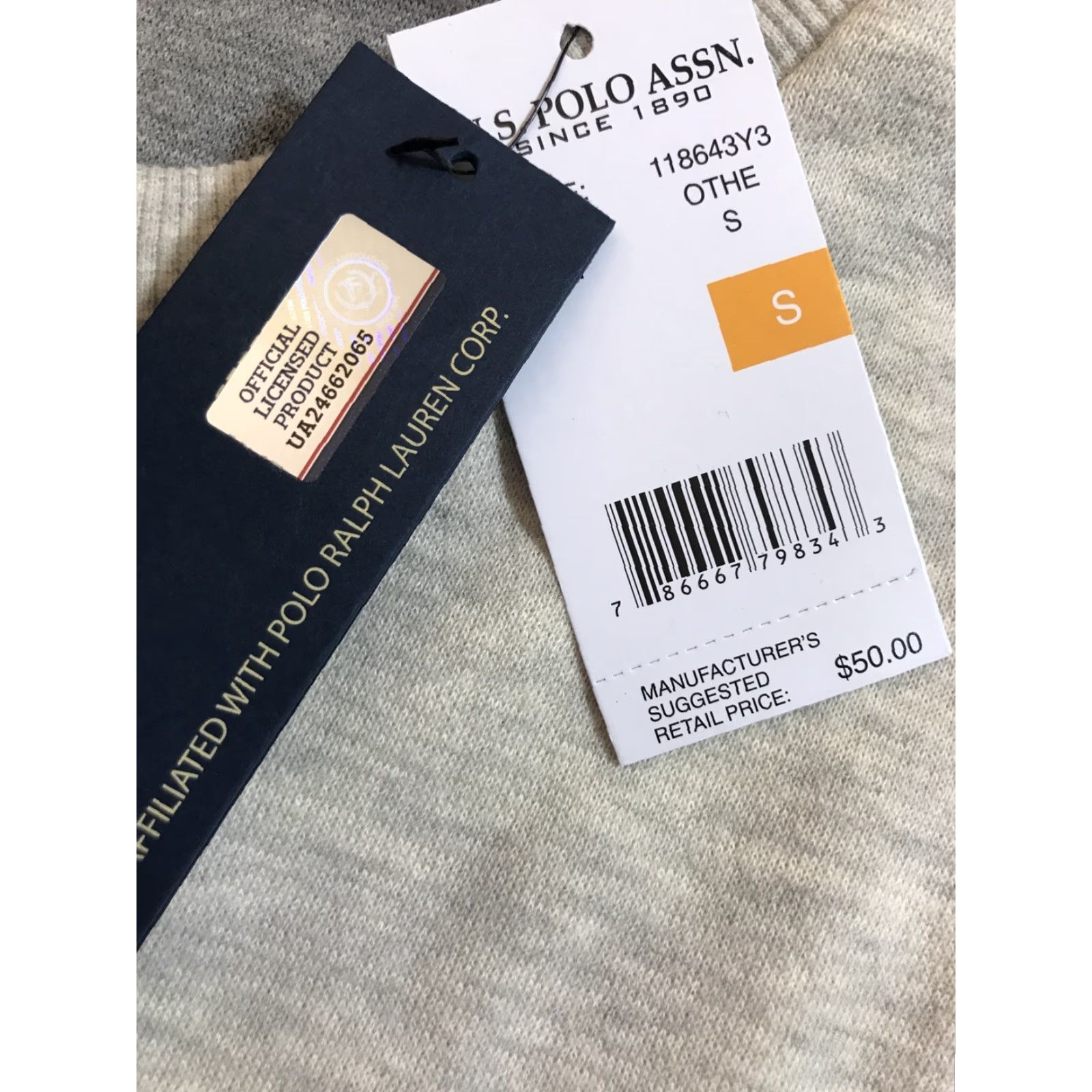 Vintage US Polo Assn Sweatshirt Men's Crew Neck Size S Gray Cotton Blend Lined Logo Embroidered 90s Modern Athleisure Size US S / EU 44-46 / 1 - 3 Thumbnail