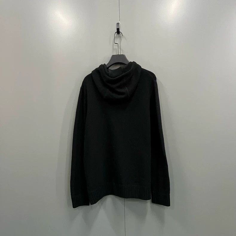 Prada Prada Black front logo printed knitted hoodie 2502-Nextarro Size US M / EU 48-50 / 2 - 2 Thumbnail
