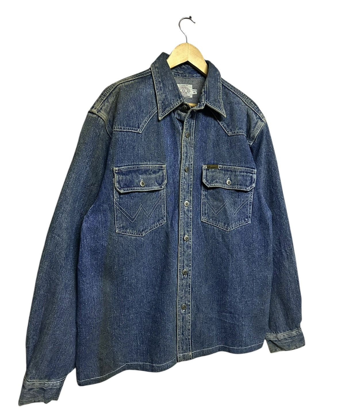 Emporio Armani × Giorgio Armani × Vintage Vtg🔥Armani Jeans Giorgio Armani Milano Denim Button Up Shirt Size US XL / EU 56 / 4 - 5 Thumbnail