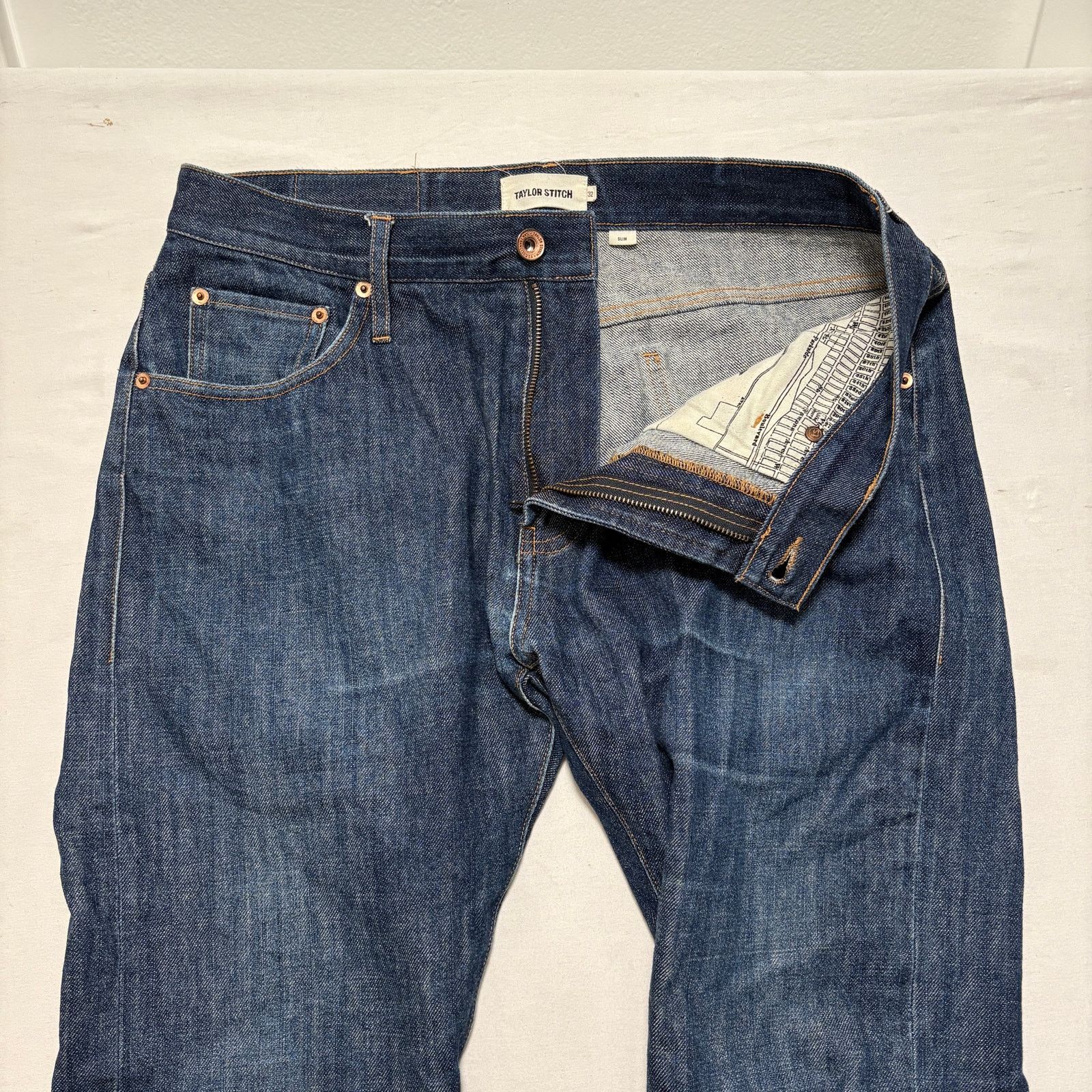 Taylor Stitch Taylor Stitch Faded Honeycomb Slim Denim Jeans Blue 32 x 32 Size US 32 / EU 48 - 4 Thumbnail