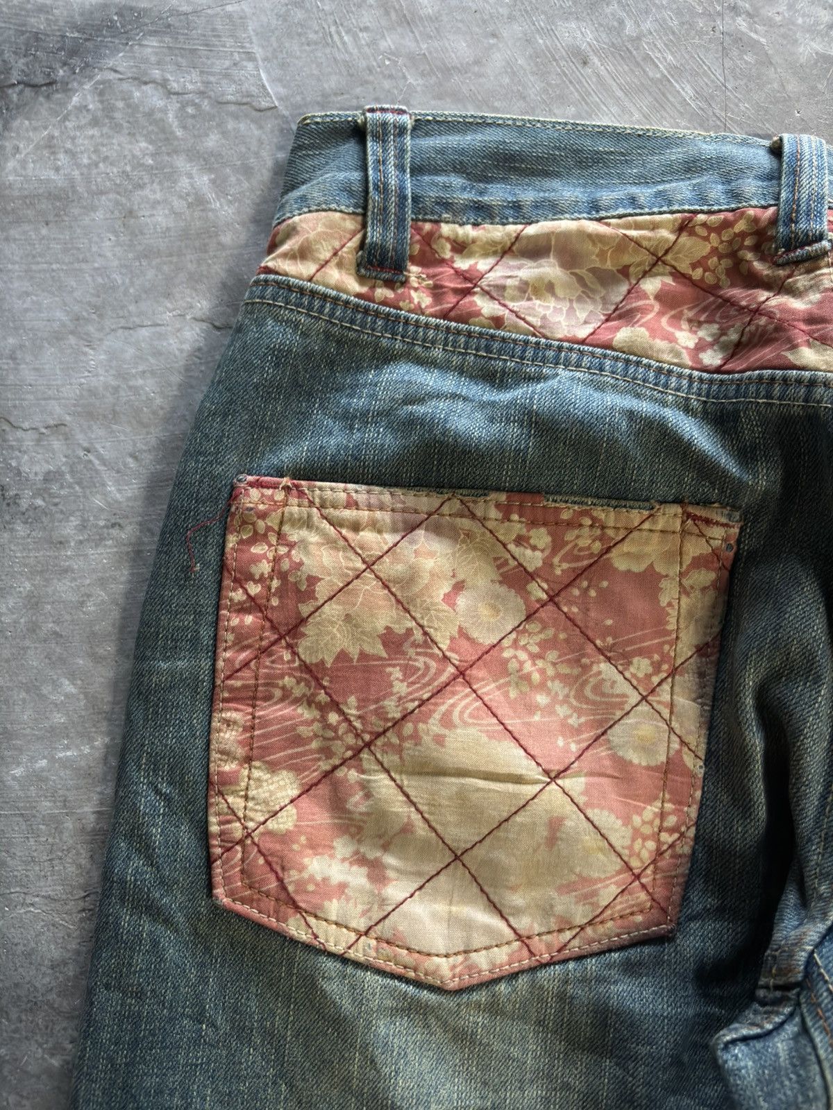 Hysteric Glamour × If Six Was Nine × Japanese Brand GUMU distressed japanese denim sakura sukajan sick mud wash Size US 31 - 17 Thumbnail