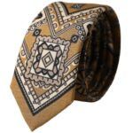 Dolce & Gabbana Yellow 100% Silk Wheel Print Adjustable Men Men's Tie Size ONE SIZE - 1 Thumbnail