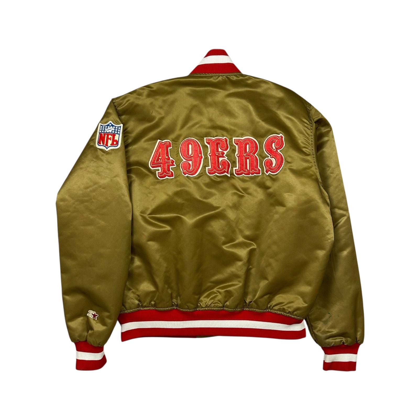 NFL VTG 90s SAN FRANCISCO 49ERS STARTER SATIN JACKET SPELL OUT Size US L / EU 52-54 / 3 - 1 Thumbnail