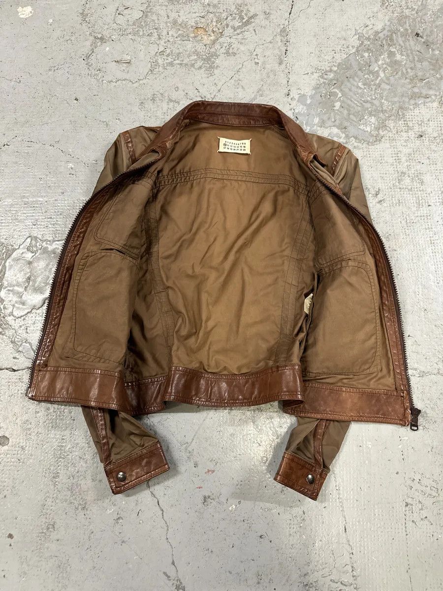 Maison Margiela 2000s Maison Martin Margiela Brown & Khaki Hybrid Leather Jacket Size US XS / EU 42 / 0 - 7 Thumbnail